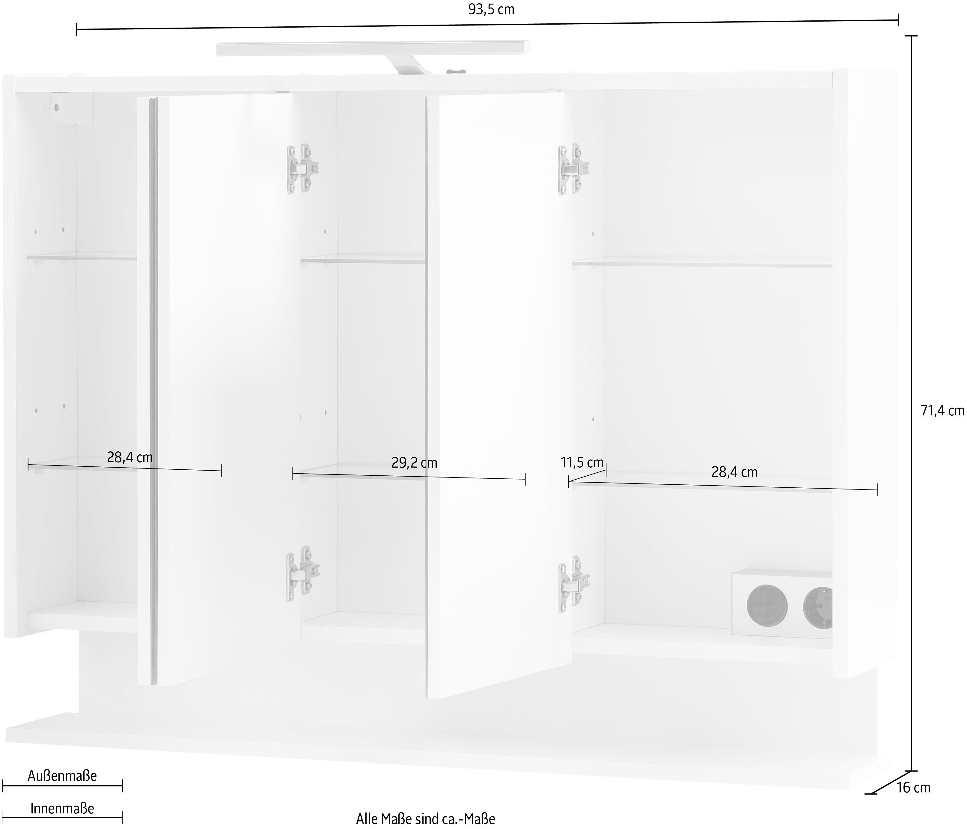 INOSIGN Spiegelschrank List made in Germany Breite 93,5 cm