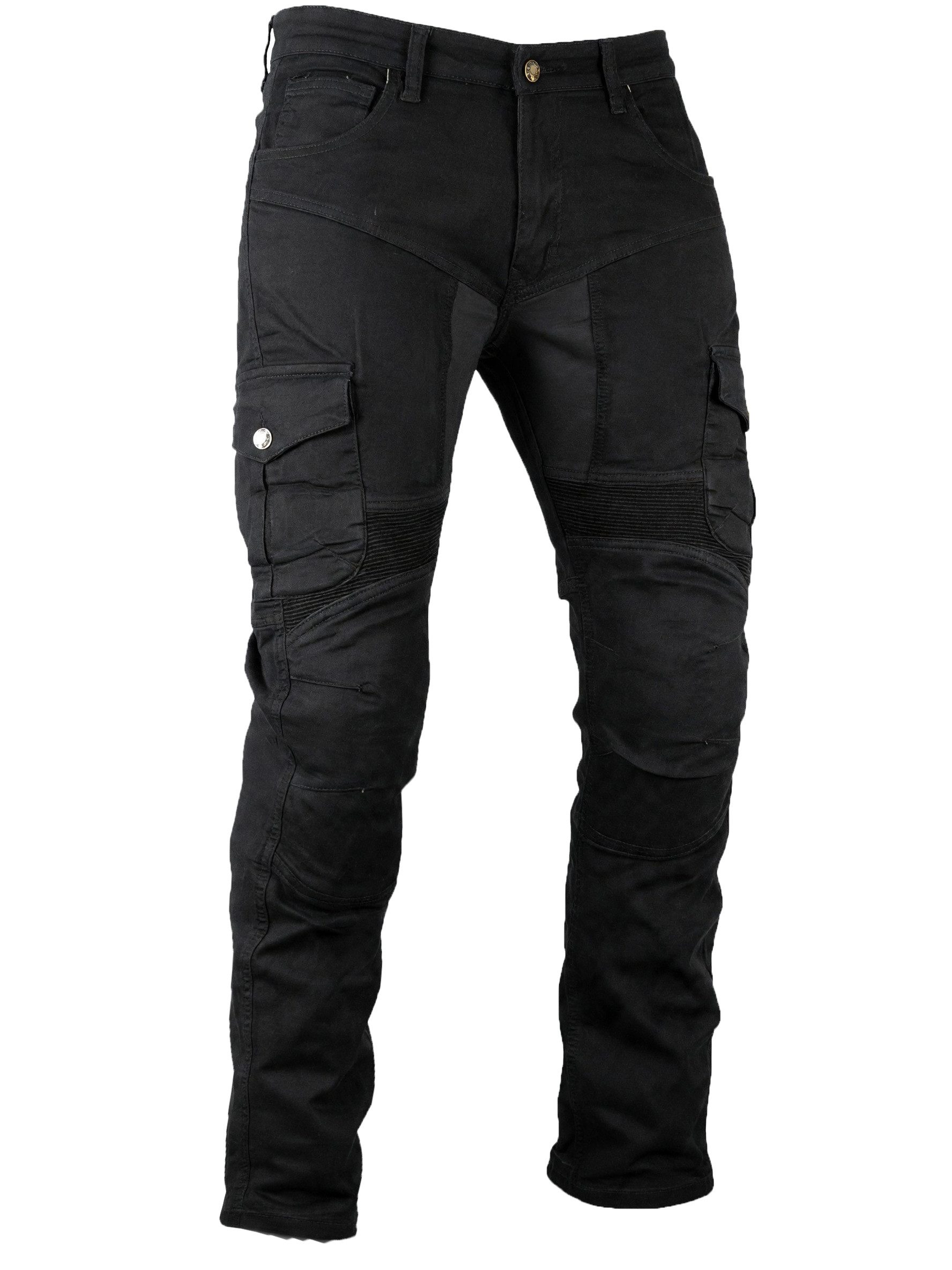MDM Motorradhose Herren Motorrad Jeans mit Protektoren, Cargo Biker Hose