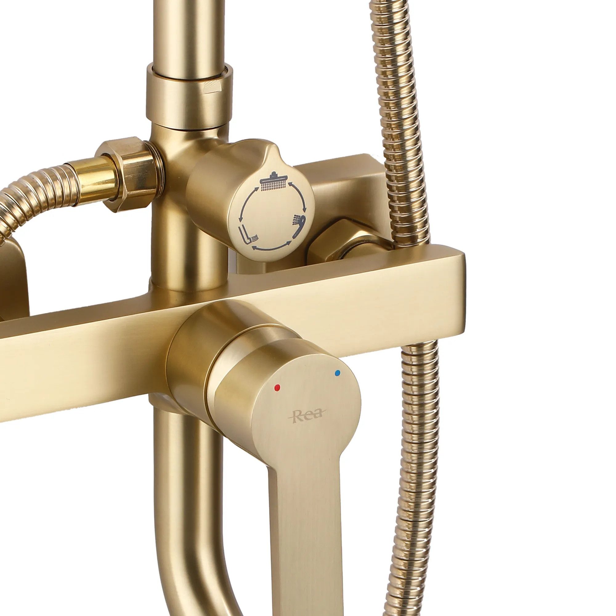 wohnwerk.idee Duschsystem Design Duscharmatur mit Regenbrause und Handbrause