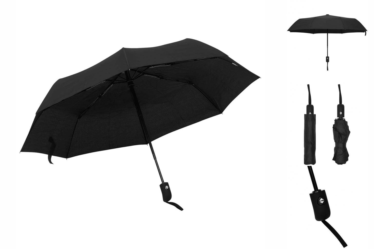 vidaXL Taschenregenschirm Faltbarer Regenschirm Automatisch Schwarz 95 cm