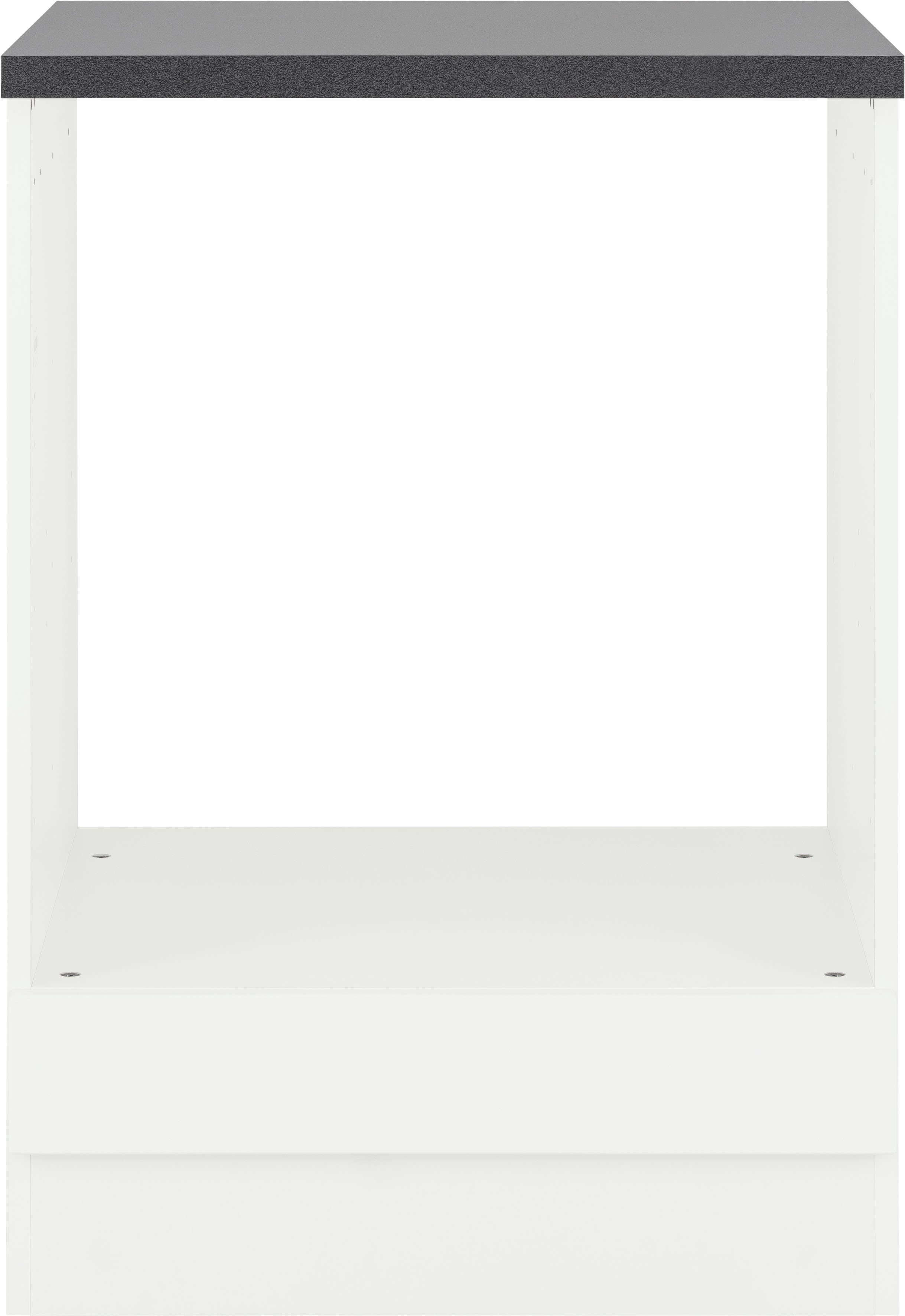 Herdumbauschrank HELD | 85 cm weiß breit, Virginia 56/59/55 hoch, B/H/T: MÖBEL Nische Ofen Hochglanz/anthrazit für 60 cm weiß cm