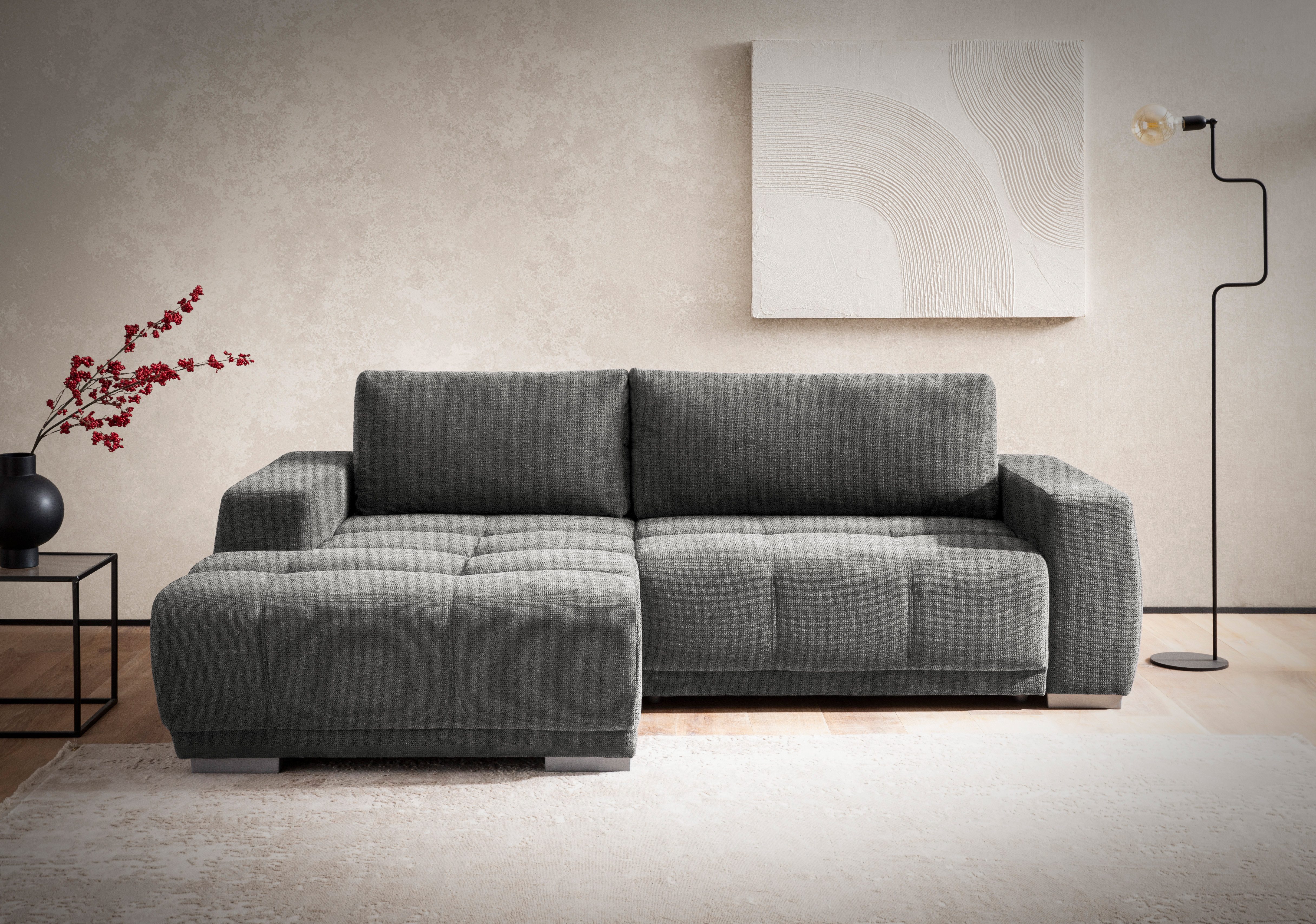 INOSIGN Ecksofa "Bolero L-Form", wahlweise mit Bettfunktion & Bettkasten günstig online kaufen