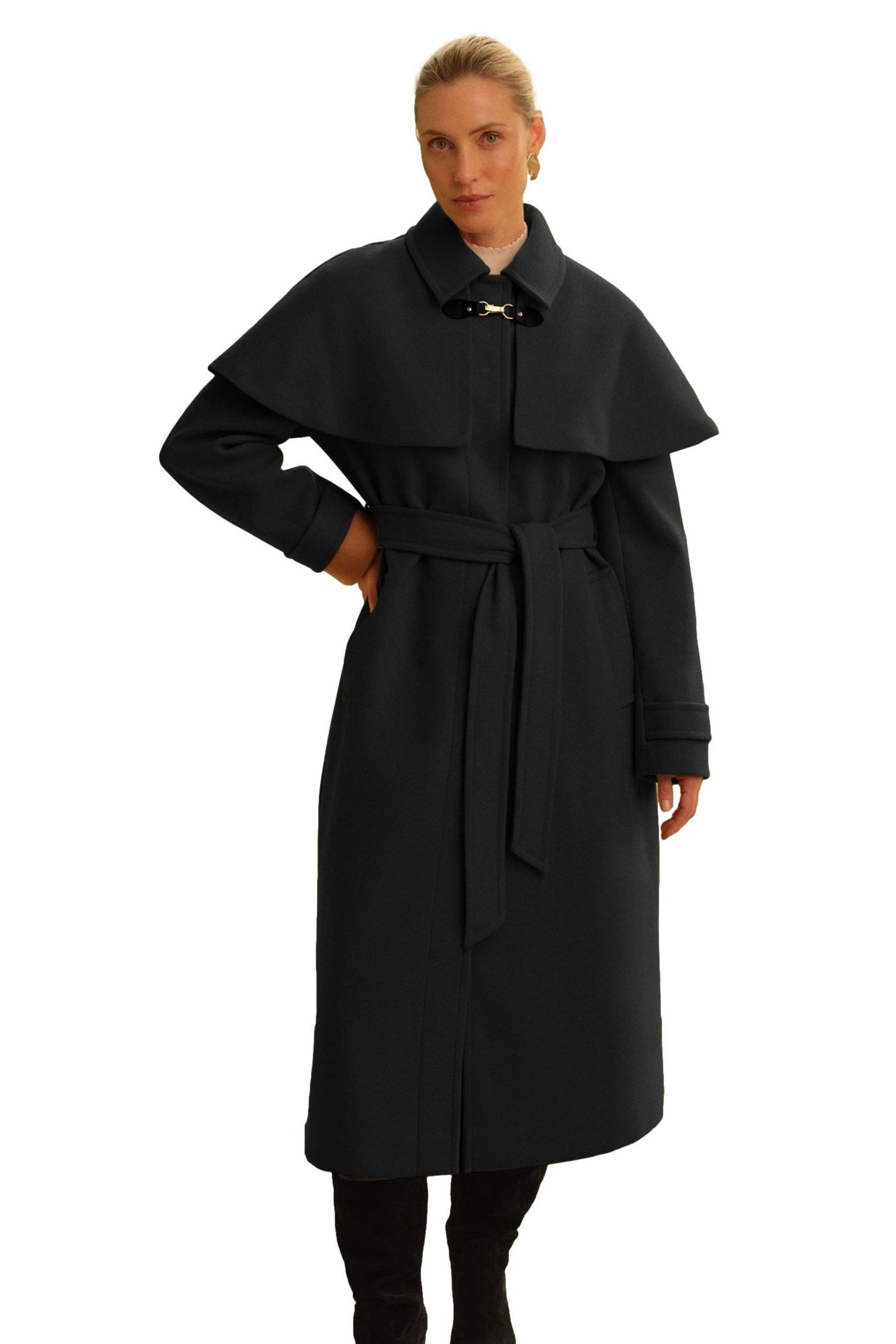 Love & Roses Langmantel Love & Roses Langer Mantel mit Cape (1-tlg)