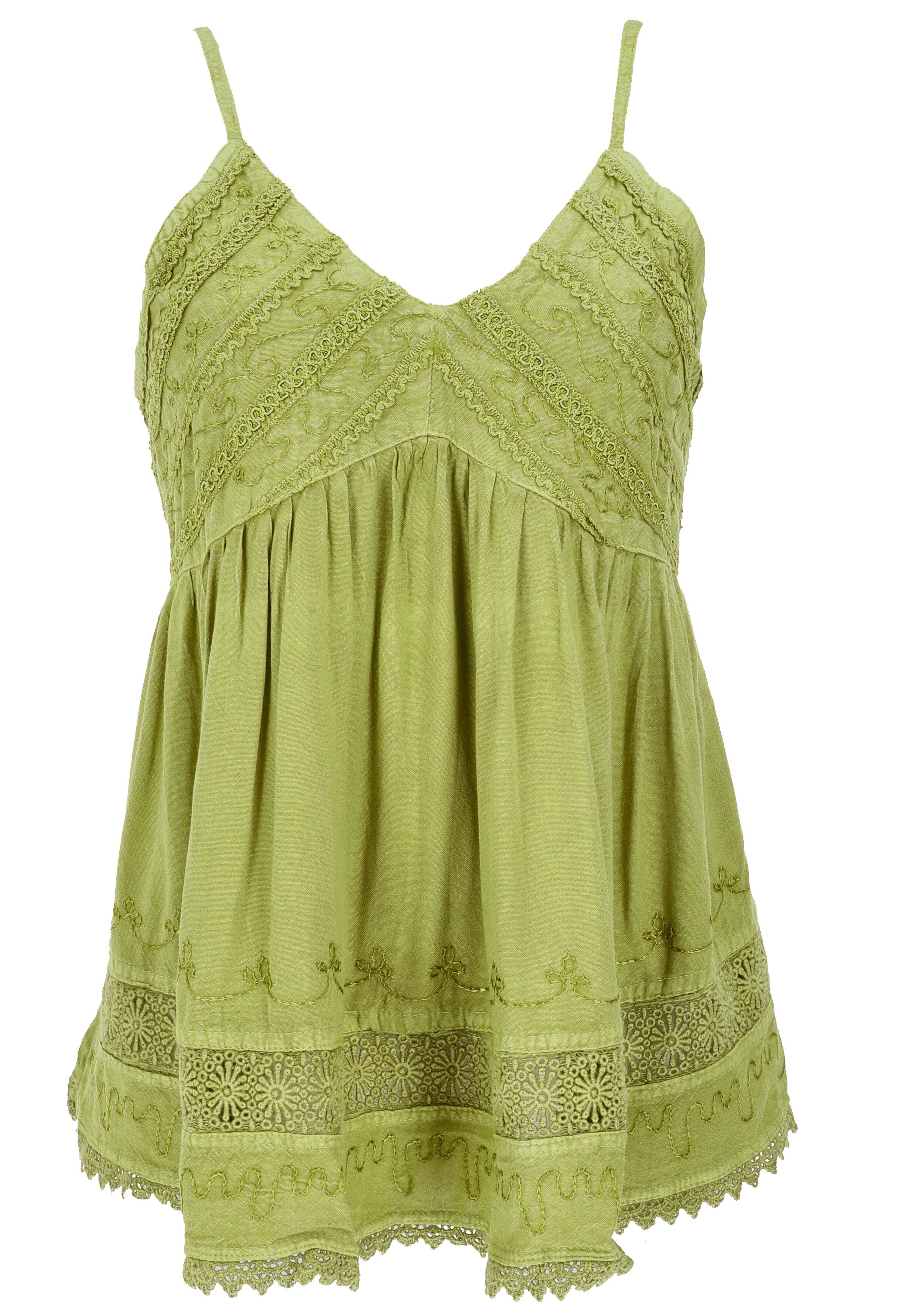 Guru-Shop T-Shirt Besticktes Top Boho chic, lockeres Sommertop -.. Festival, Ethno Style, alternative Bekleidung