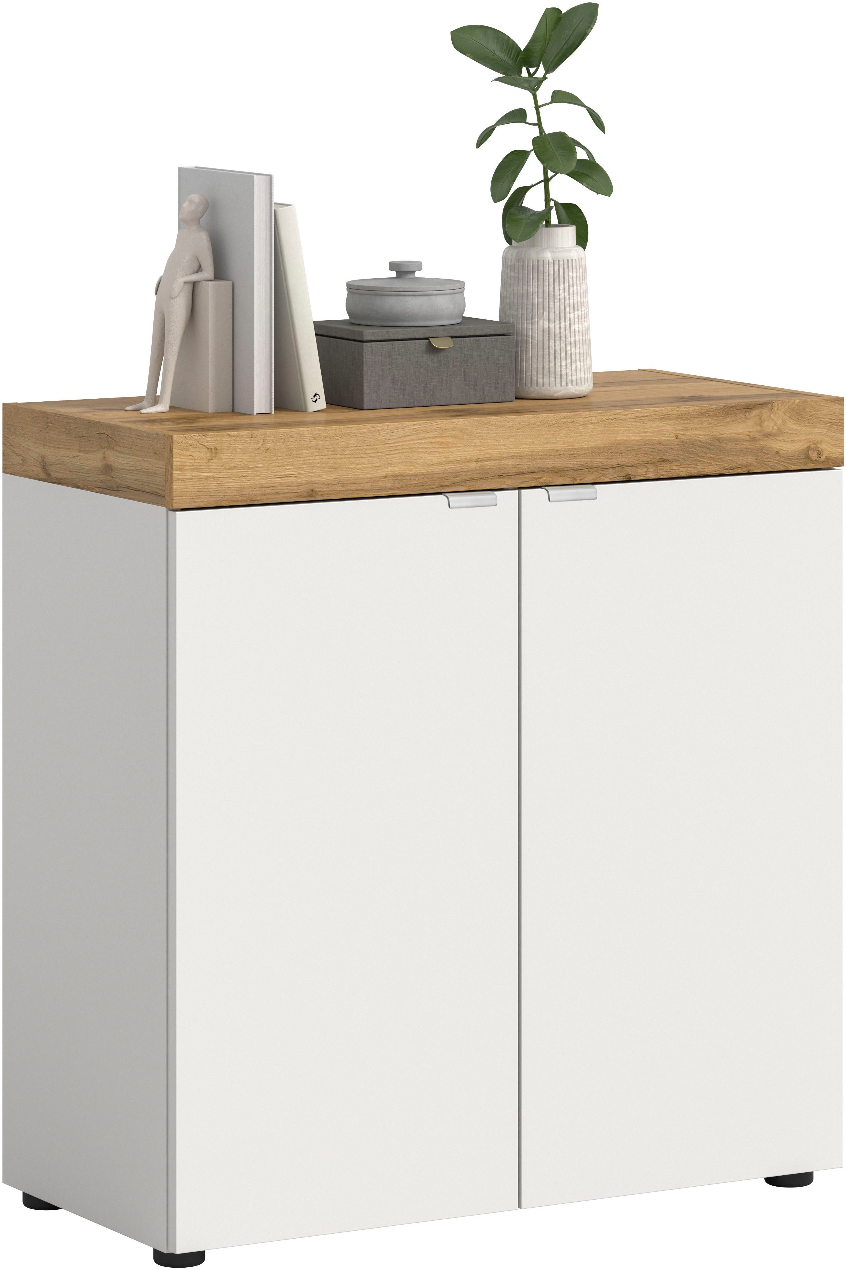 OTTO home Kommode MAMBO II, Breite 77 cm, 2 Türen, 2 Einlegeböden (1 St., 2-farbige Ausführung, in verschiedenen modernen Trendfarben erhältlich), Kommode, Anrichte, Wohnzimmer, Schlafzimmer