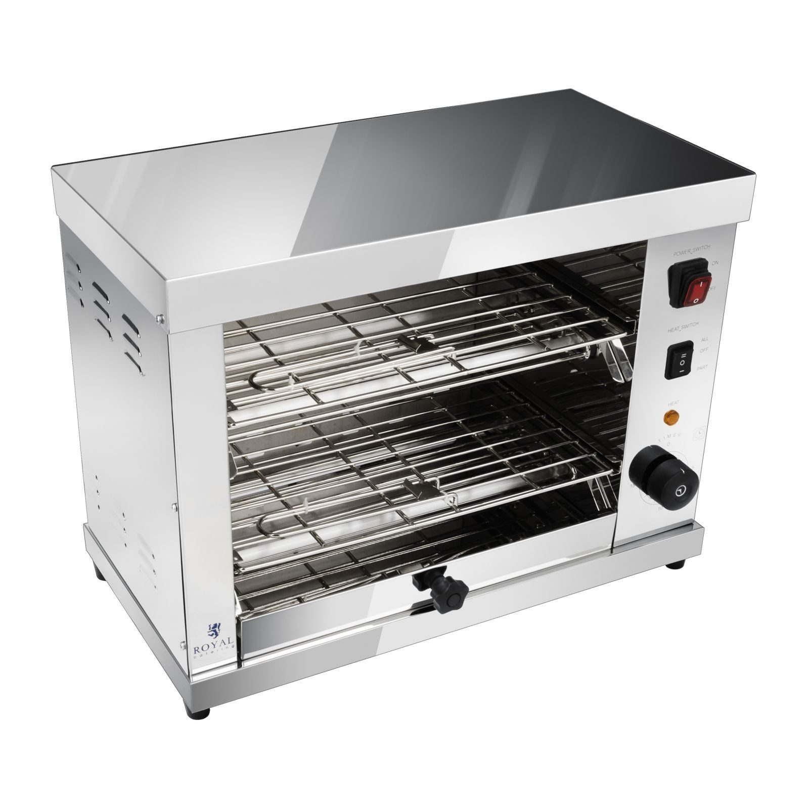 Royal Catering Elektrogrill Salamander Toaster Überbackgerät Toast Gastro Ofen Mit Timer 3250W, 3250 W