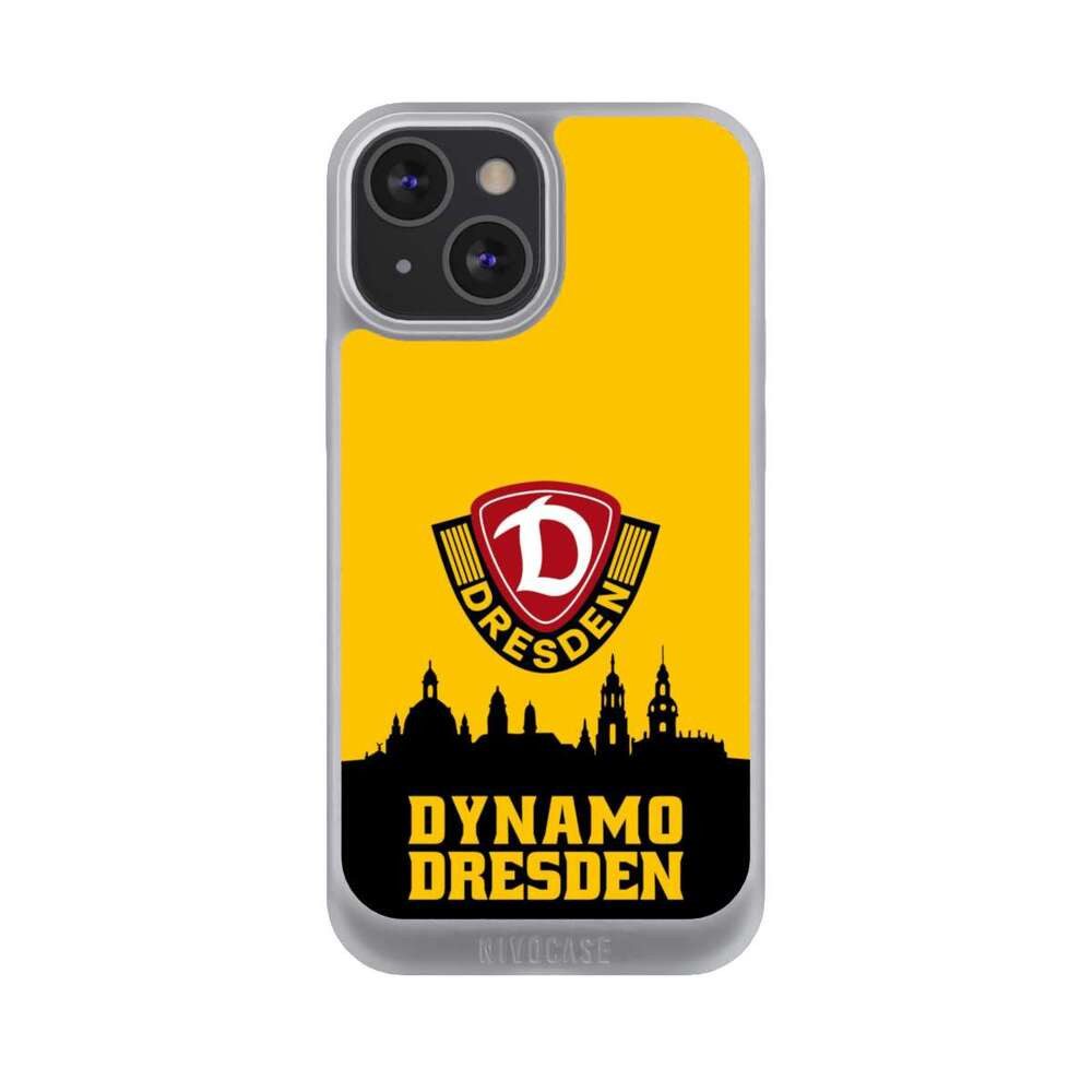 NIVOCASE Handyhülle SG Dynamo Dresden Skyline SGD Dynamo Silhouette Dresden, Apple iPhone 13 Mini Handyhülle Hülle NIVOpure Case Frozen