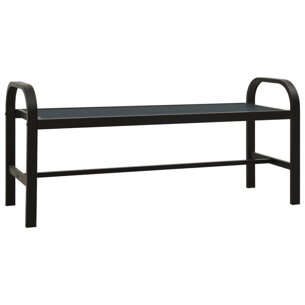 furnicato Gartenbank 124,5 cm Stahl und WPC Schwarz (1-St)