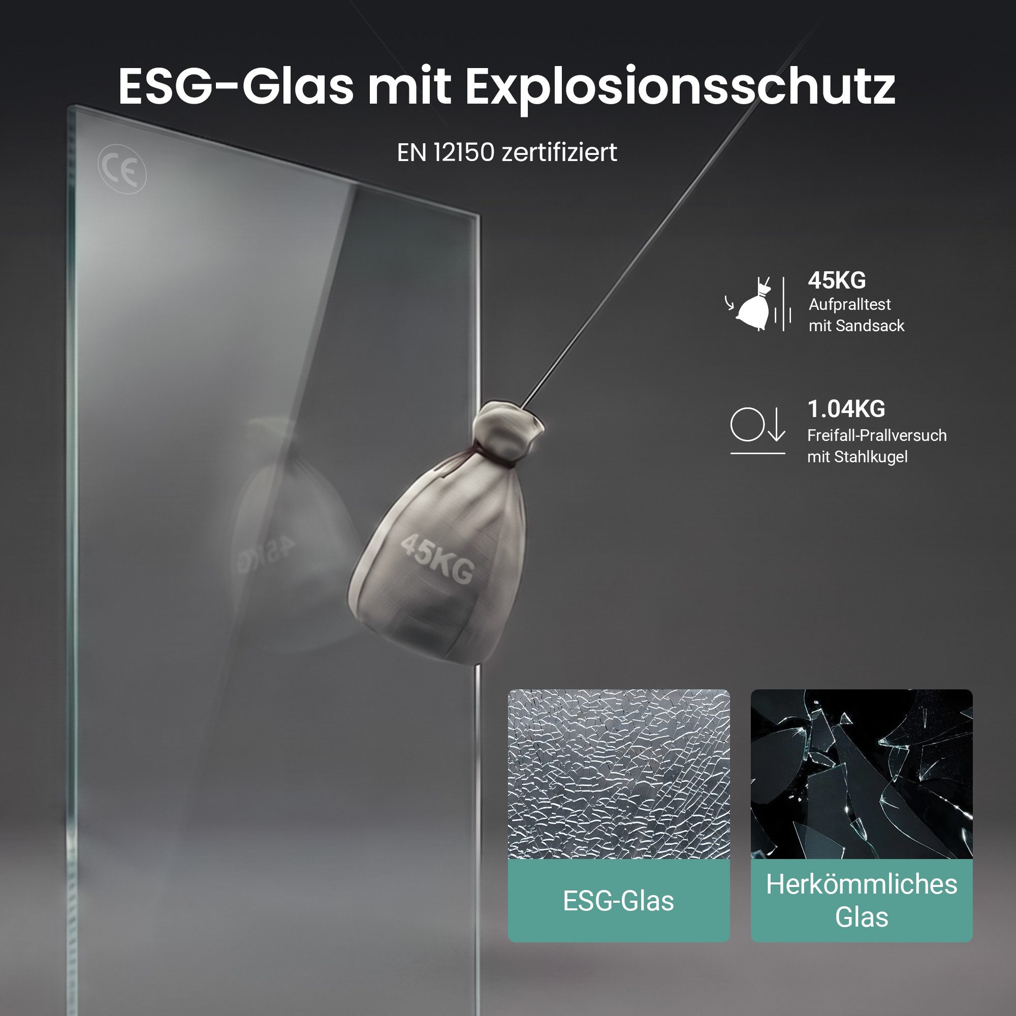 Mai & Mai Eckdusche Duschkabine Eckeinstieg mit Schiebetür nach innen 6 mm ESG Glas Rav69K, BxT: 75x75 cm, ESG-Sicherheitsglas, zuverlässige Rundum-Abdichtung,o – Bild 5 von 5