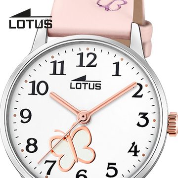 Lotus Chronograph Lotus Kinderuhr Leder rosa Lotus Classic, (Chronograph), Kinder Armbanduhr rund, klein (ca. 30mm), Edelstahl