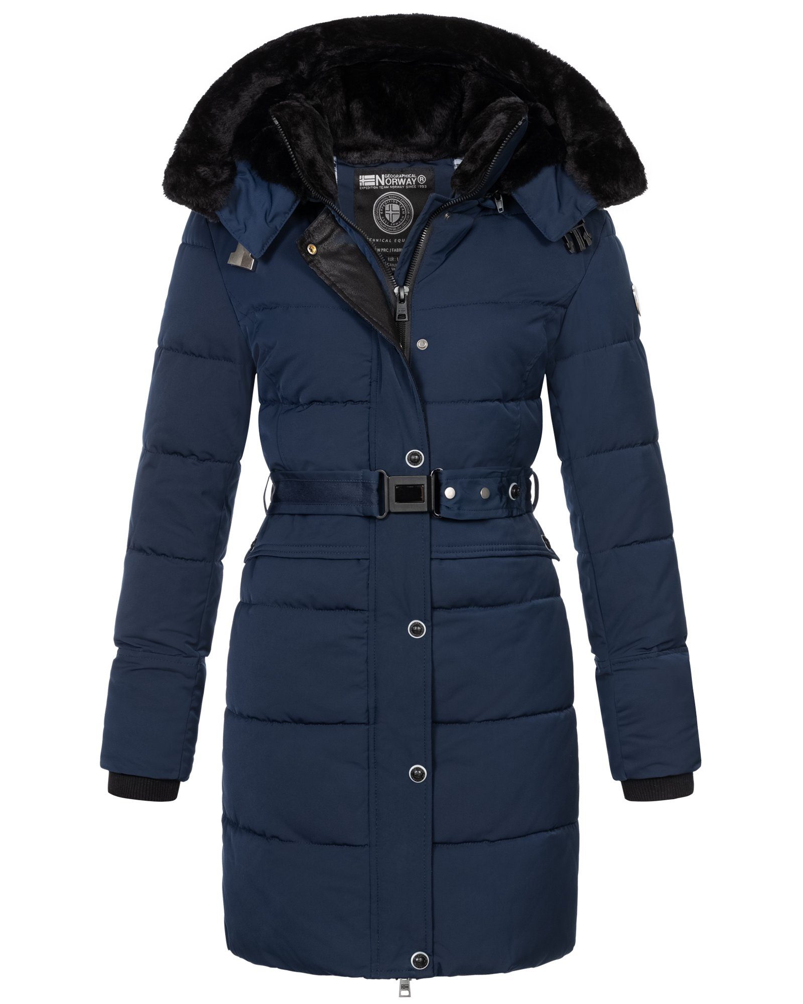 Geographical Norway Steppjacke Damen Winter Jacke Mantel Parka Steppjacke Steppmantel Wintermantel Navy