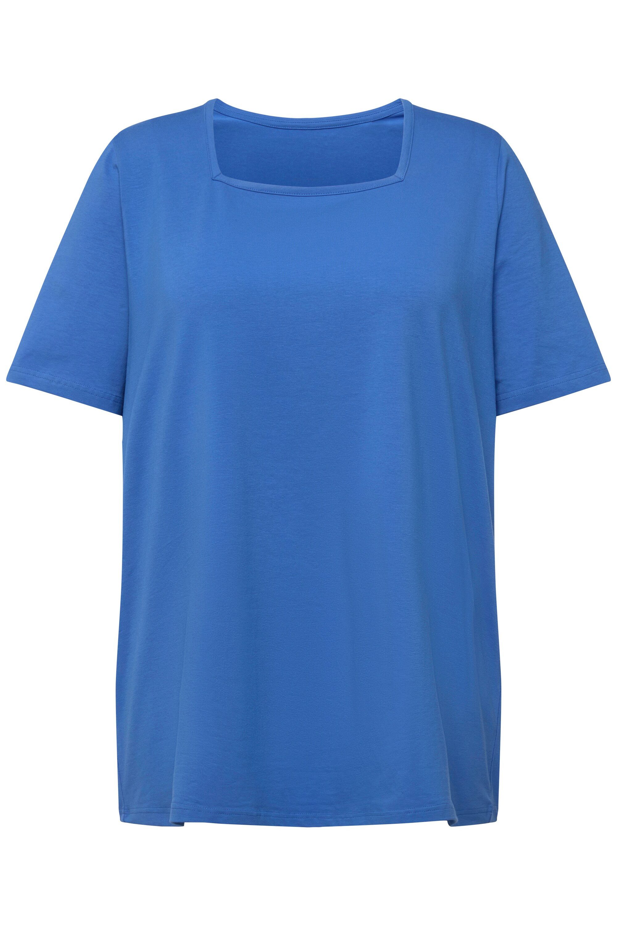 Ulla Popken T-Shirt T-Shirt A-Linie Carré-Ausschnitt günstig online kaufen