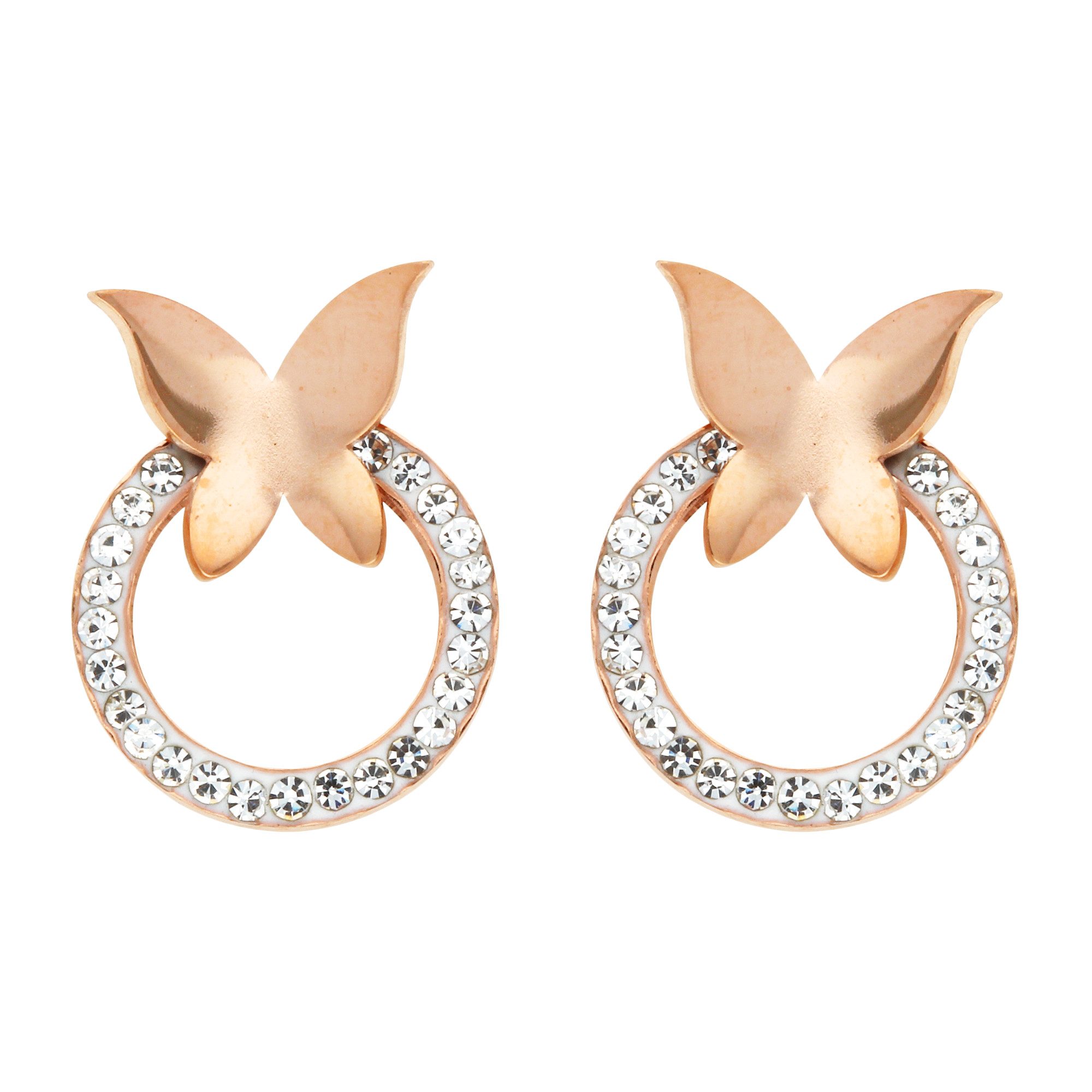 LÖB Paar Ohrstecker 750er Roségold Vergoldet Edelstahl Ohrringe Schmetterli günstig online kaufen