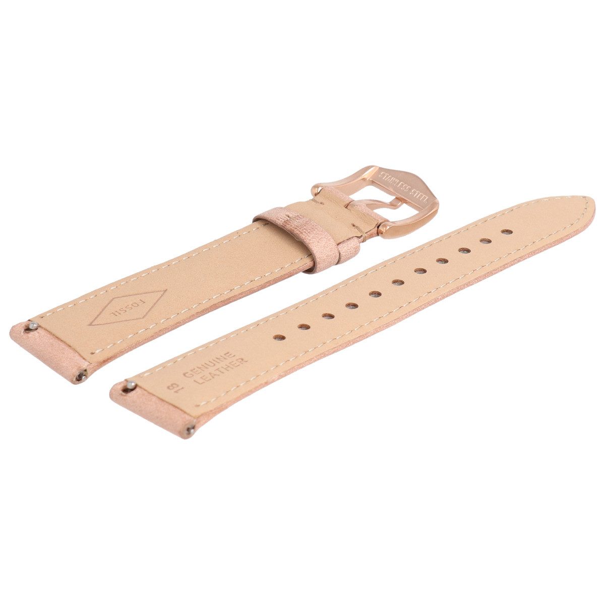 Fossil Uhrenarmband 18mm Leder Beige ES-3816 LB-ES3816