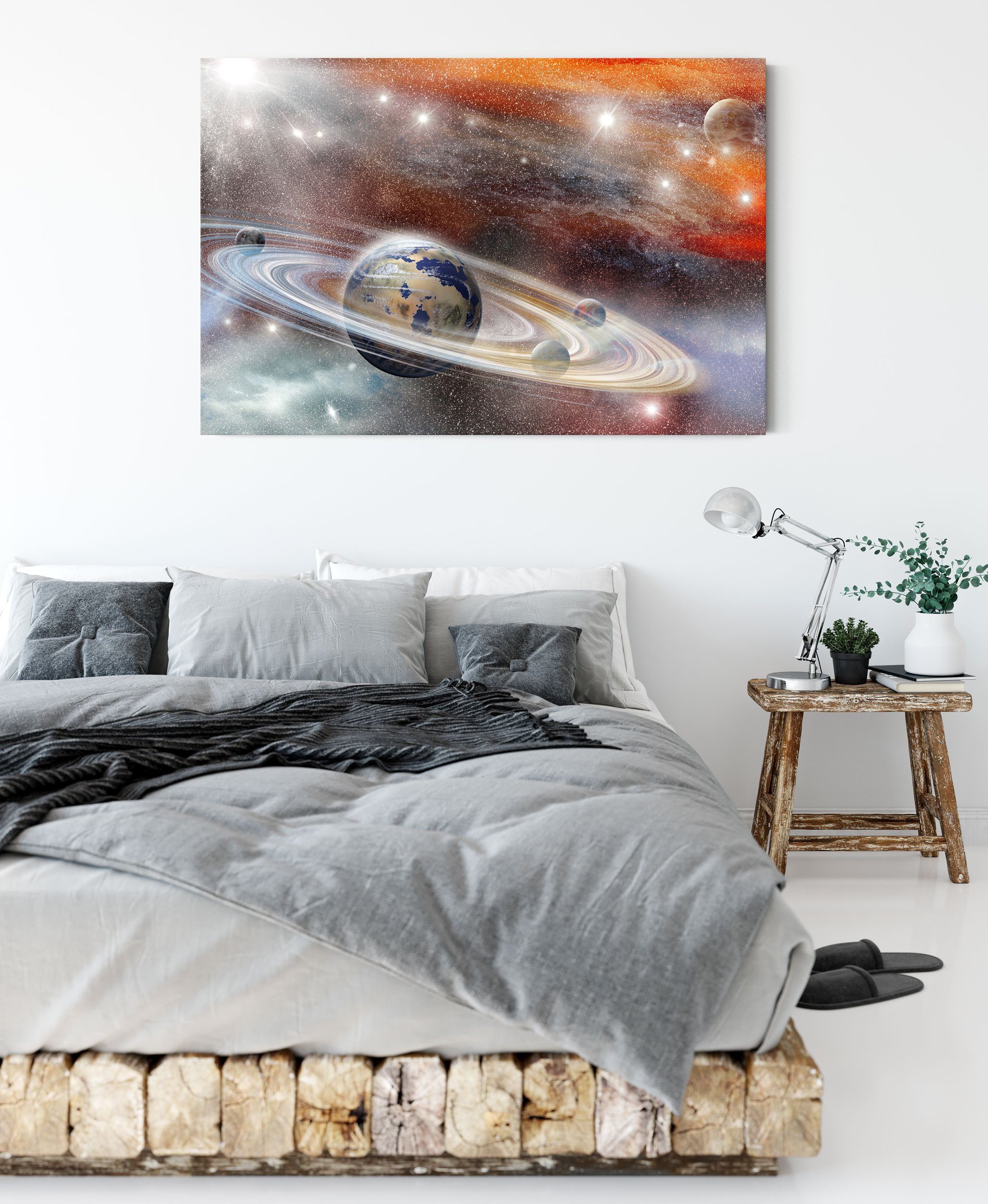 St), bespannt, abstrakte inkl. Galaxie Zackenaufhänger Pixxprint Leinwandbild abstrakte (1 Leinwandbild Galaxie, fertig