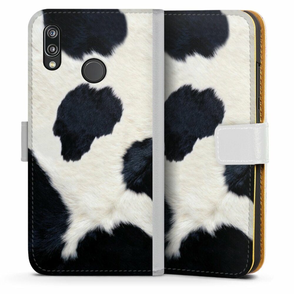 DeinDesign Handyhülle Animal-Look Animalprint Kuhfell Kuhflecken, Huawei P20 Lite Hülle Handy Flip Case Wallet Cover Handytasche Leder
