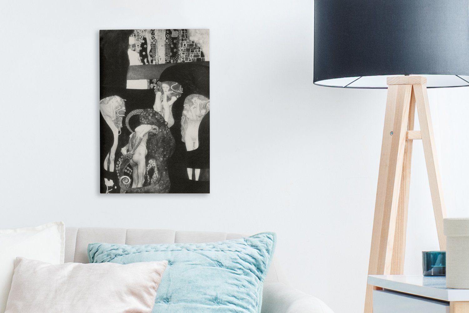 (Endzustand) OneMillionCanvasses® Leinwandbild bespannt Leinwandbild Klimt, fertig 20x30 Gustav cm (1 St), Gemälde, - Jurisprudenz Zackenaufhänger, inkl.