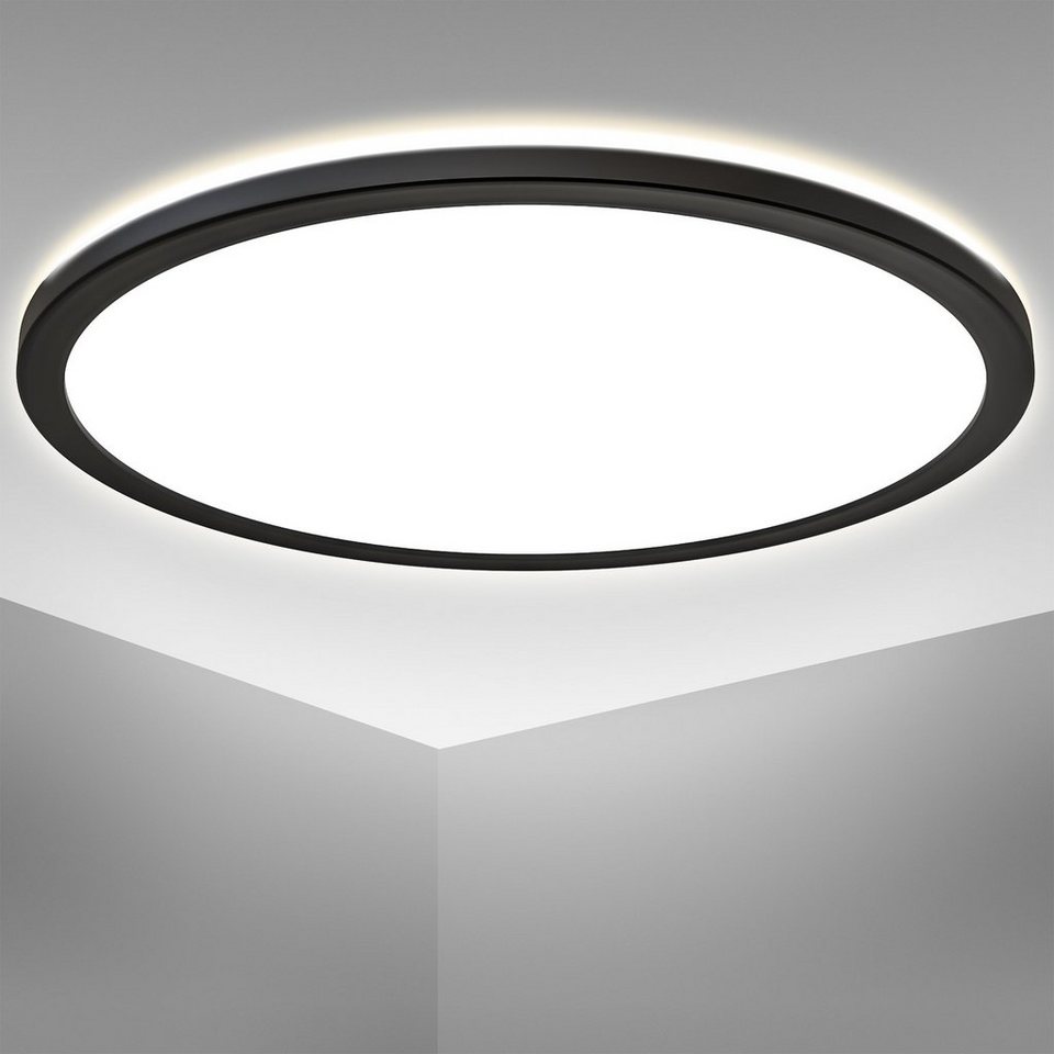 B.K.Licht LED Deckenleuchte BK_DP1331 LED Panel Deckenlampe, mit Backlight, Neutralweißes  Licht, LED fest integriert, Neutralweiß, Indirektes Licht, 22 Watt, 3.000Lm,  4.000K, Ø42cm