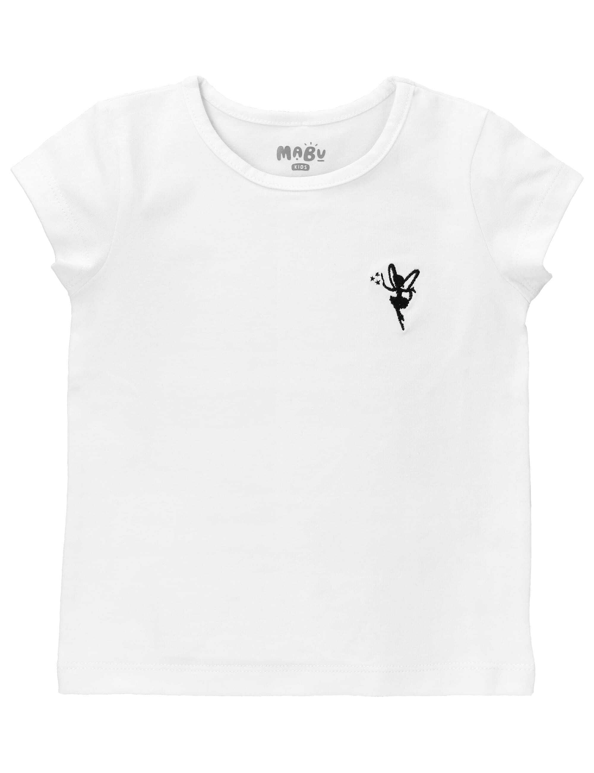 MaBu Kids Teile) Hose Shirt & 1-tlg., Weiß/Grau (Set, 2 Set
