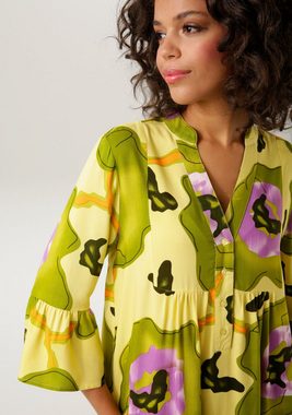 Aniston CASUAL Blusenkleid mit großflächigem, graphischem Blumendruck - NEUE KOLLEKTION