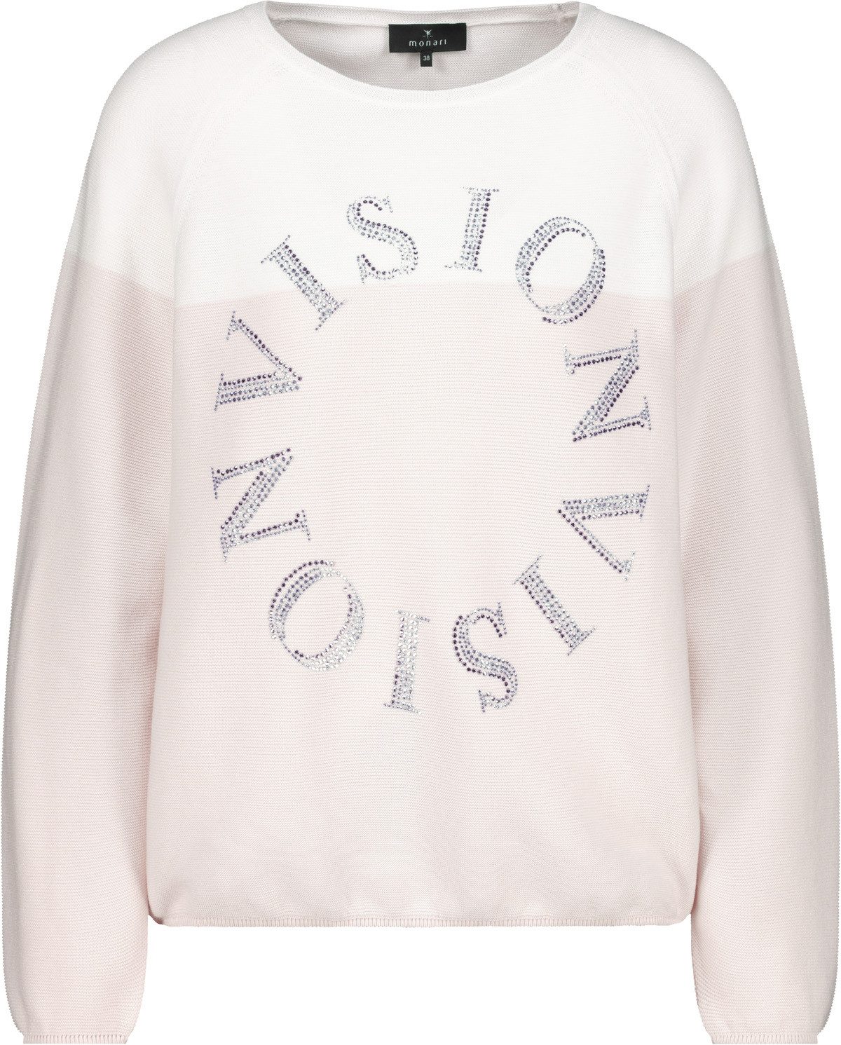 Monari Rundhalspullover „Vision“-Schriftzug aus funkelnden Strasssteinen günstig online kaufen
