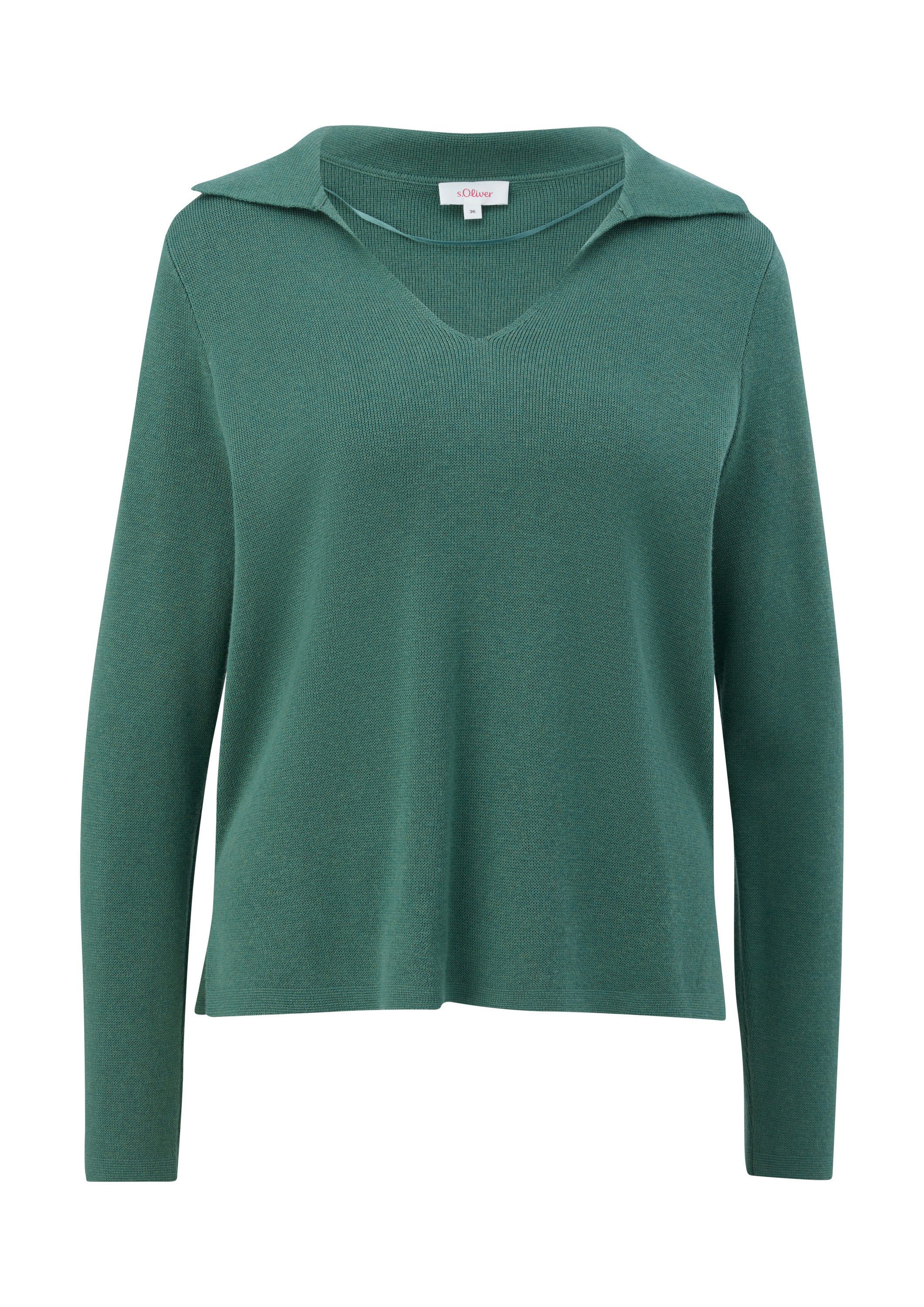 s.Oliver Longpullover Strickpullover Pullover aus Viskosemix günstig online kaufen