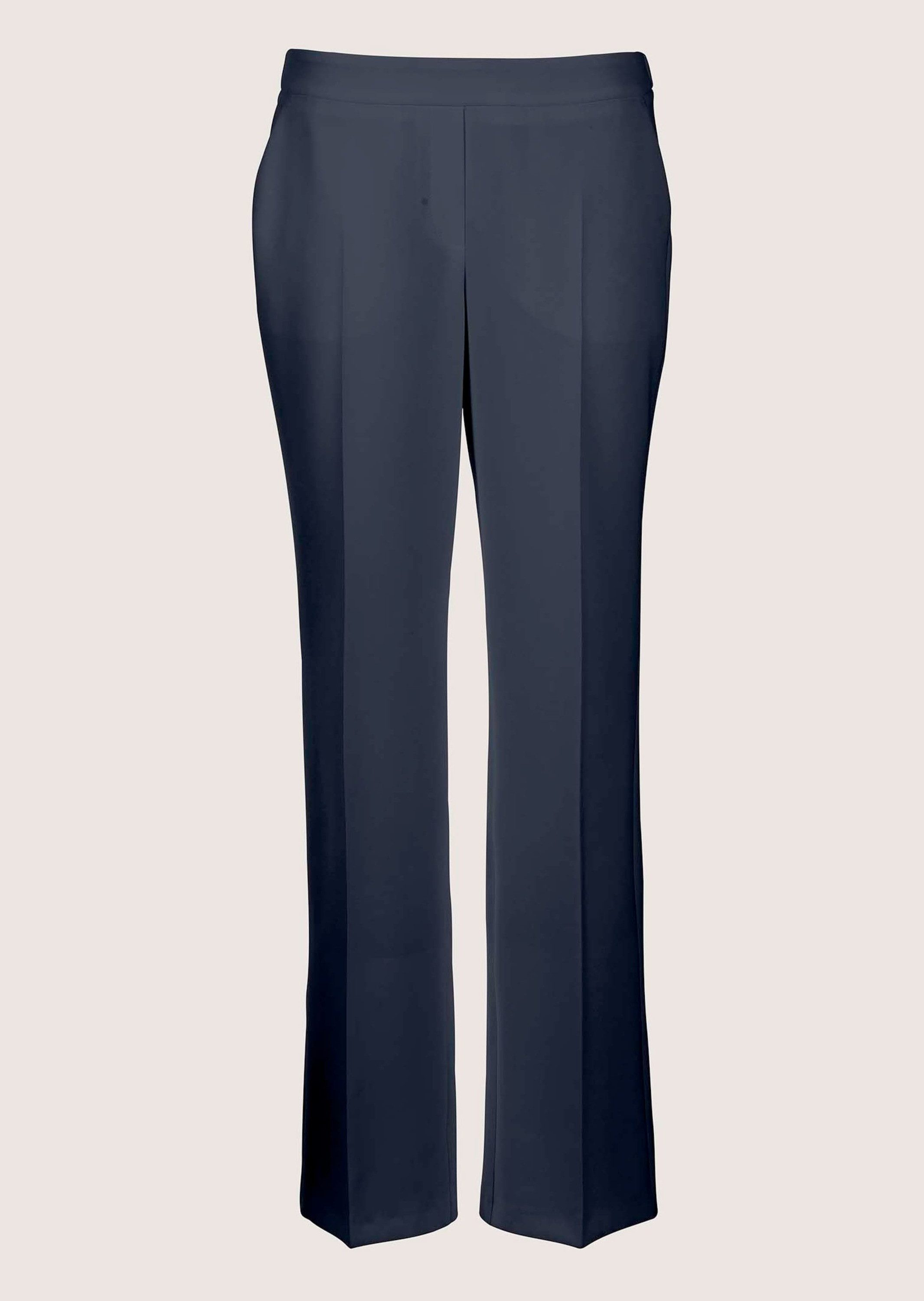 MADELEINE Stoffhose Elegante Damenhose mit Bügelfalten Weite Hose mit bequemem Schlupfbund, elastisch und modern