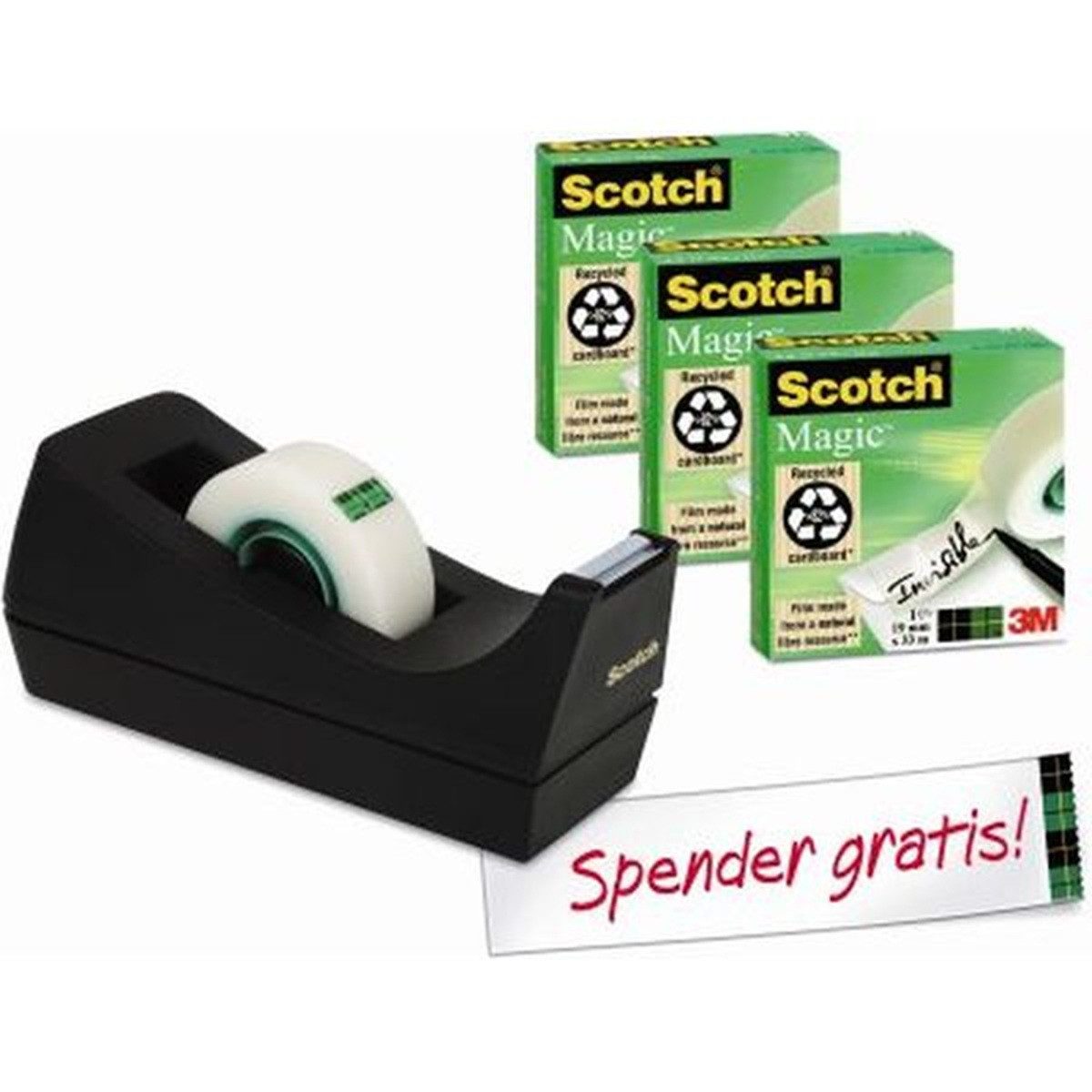 3M Deuschland GmbH Klebeband 3M Klebefilme Scotch Crystal Clear 19mmx33m 3 Stück inkl. Handabroller