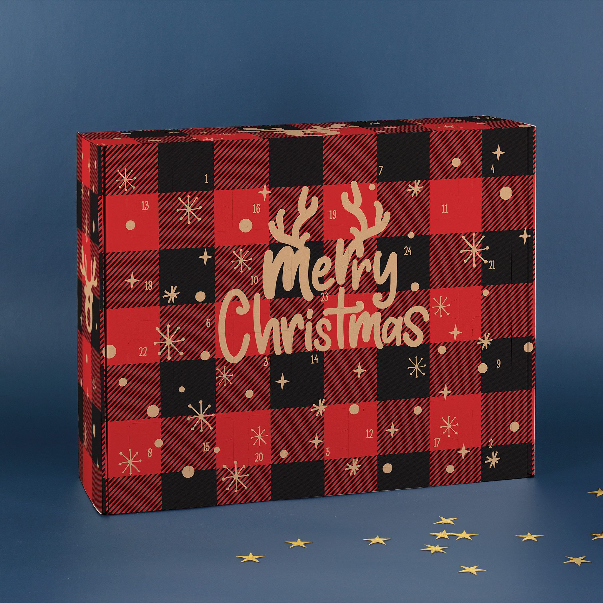 Herz & Heim befüllbarer Adventskalender mit festlichen Motiven zu Weihnachten - DIY Adventskalender, zum selbst Befüllen, aus stabiler Pappe – Bild 3 von 5