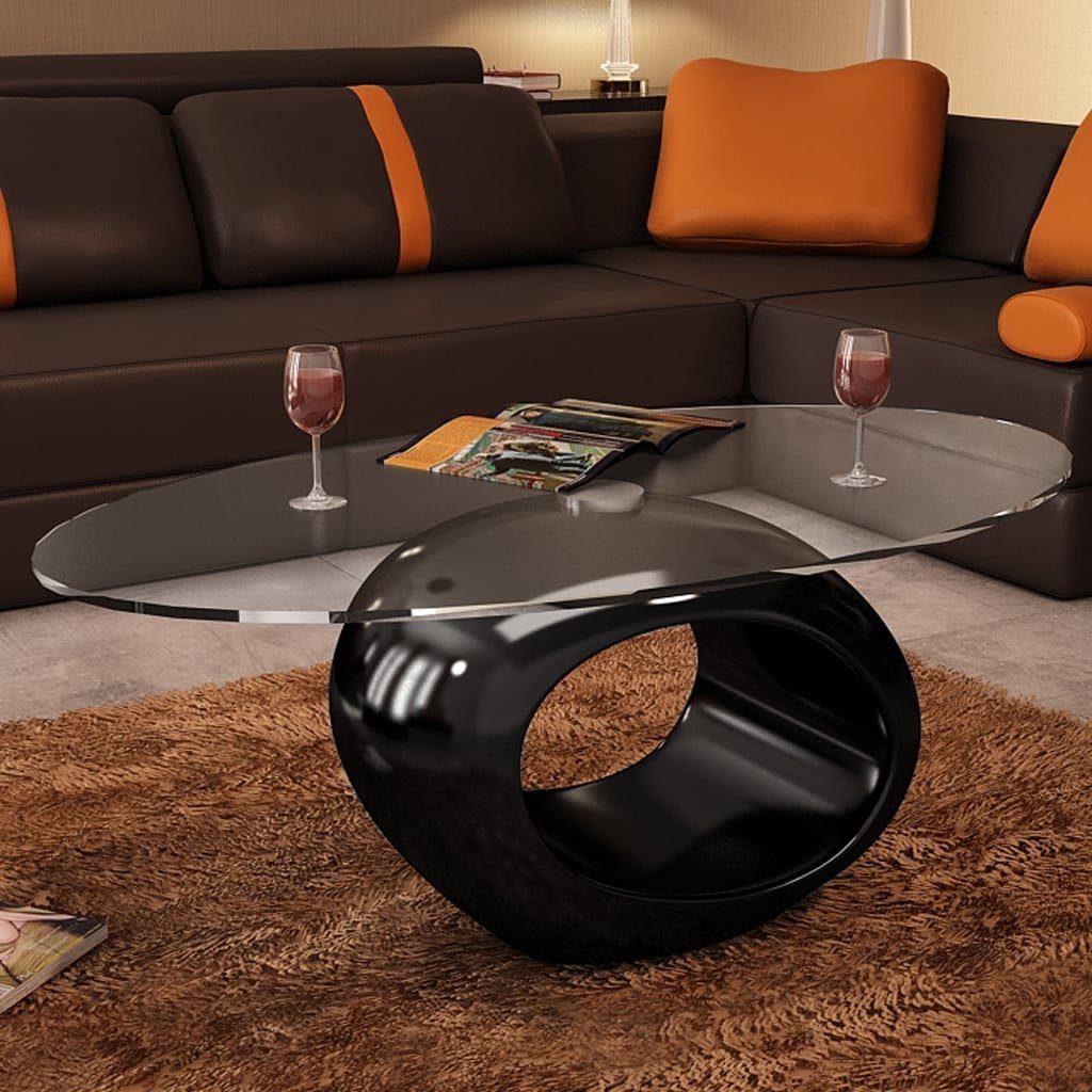 Vidaxl Couchtisch Vidaxl Couchtisch Mit Ovaler Glasplatte Hochglanz Schwarz Online Kaufen Otto