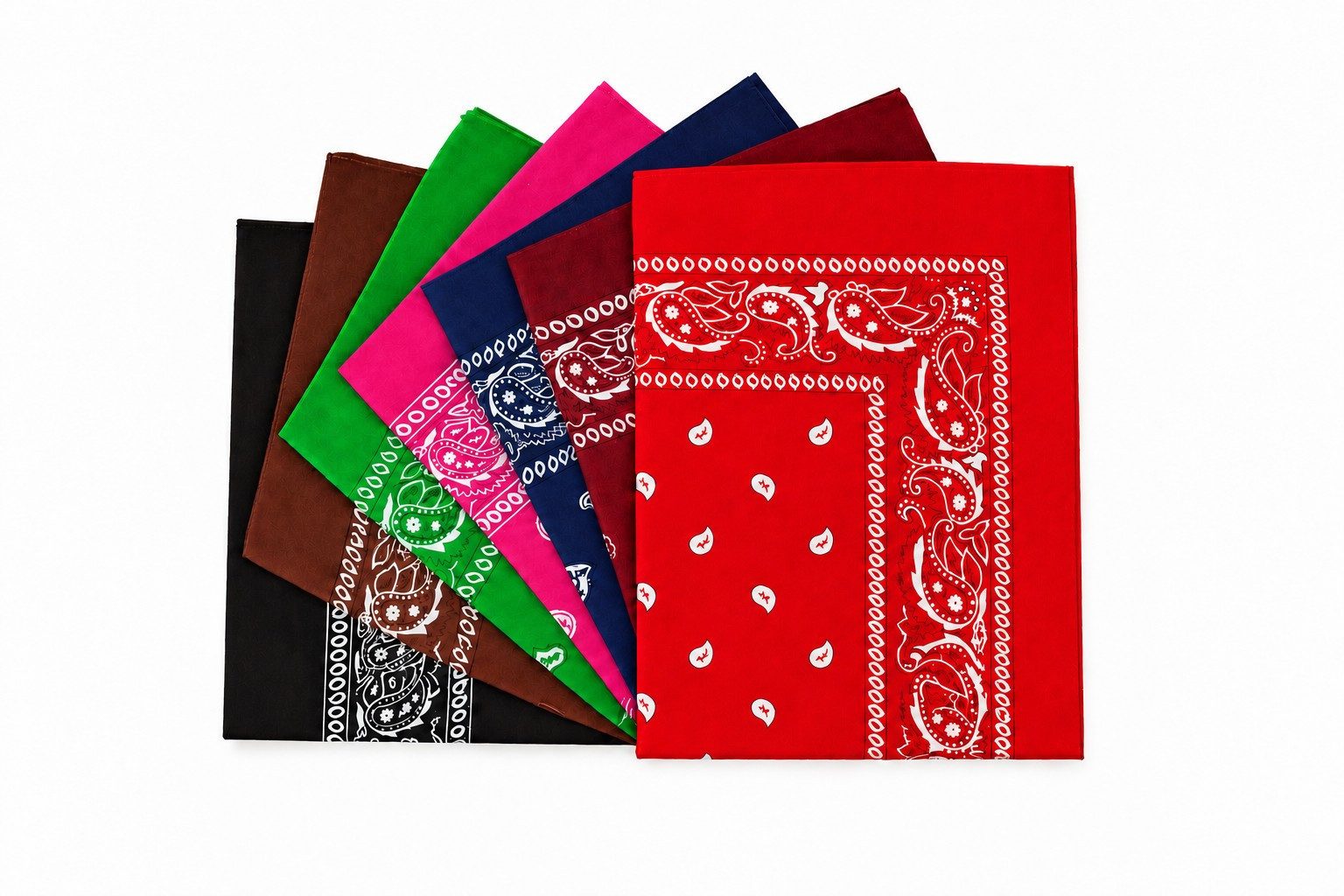 Cassandra Accessoires Bandana Tuch aus Baumwolle, (7-St), - Klassisches Paisley Halstuch, Kopftuch, Accessoire