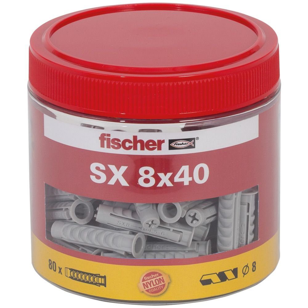 Schrauben- fischer Fischer 40 Fischer 8.0 SX 80 - Dübel-Set Befestigungstechnik x Stück Spreizdübel und mm