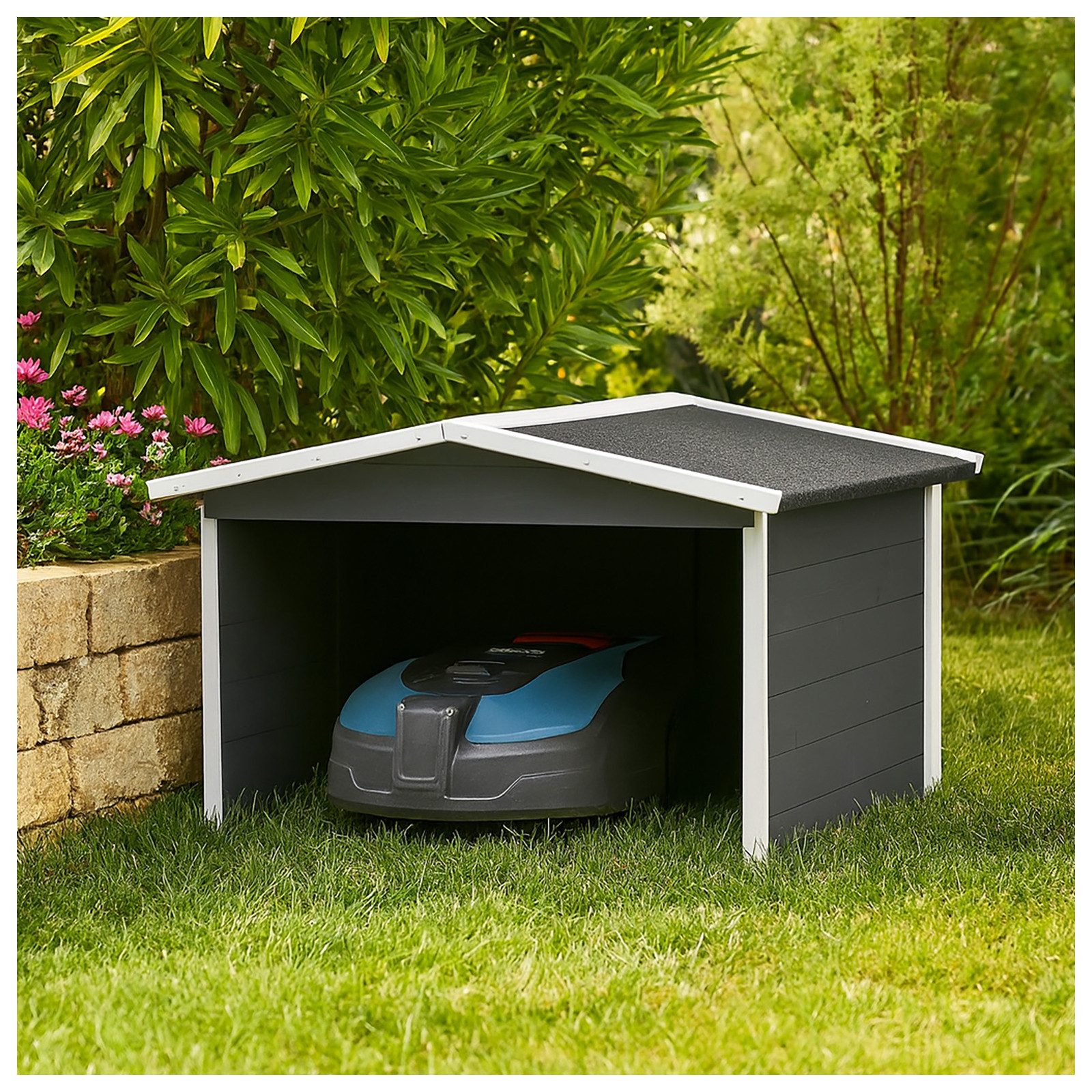 HTI-Living Mähroboter-Garage Rasenmähergarage Wilbur, BxTxH: 87x80x50 cm, für Mähroboter, (Stück, 1-St., 1 Rasenmähergarage), Garage für Mähroboter