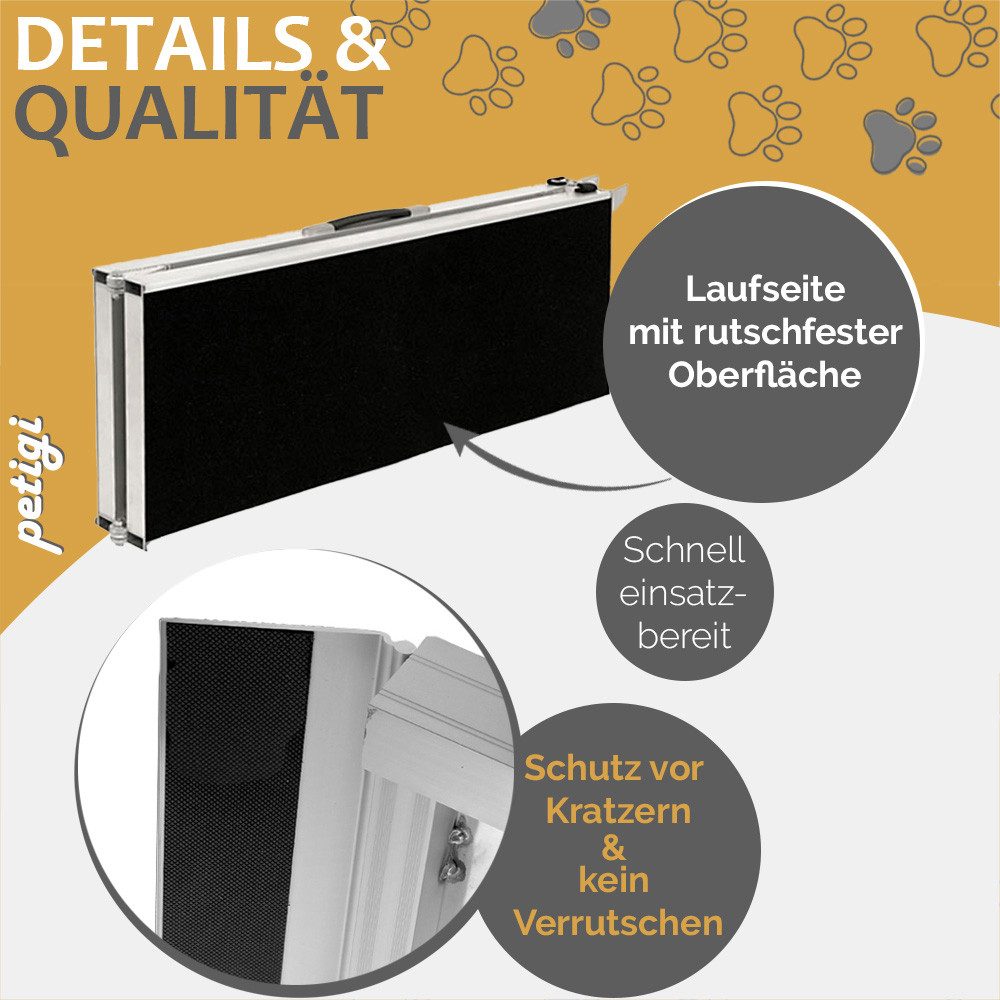 Petigi Hunderampe Hunderampe Auto Hunde Rampe Hundetreppe rutschfest klappbar Auswahl