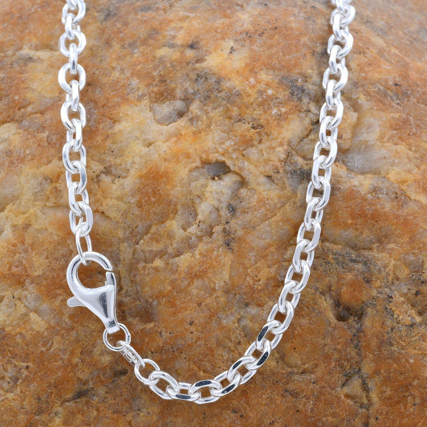 HOPLO Silberkette Ankerkette diamantiert Länge 50cm - Breite 3,0mm - 925 Si günstig online kaufen