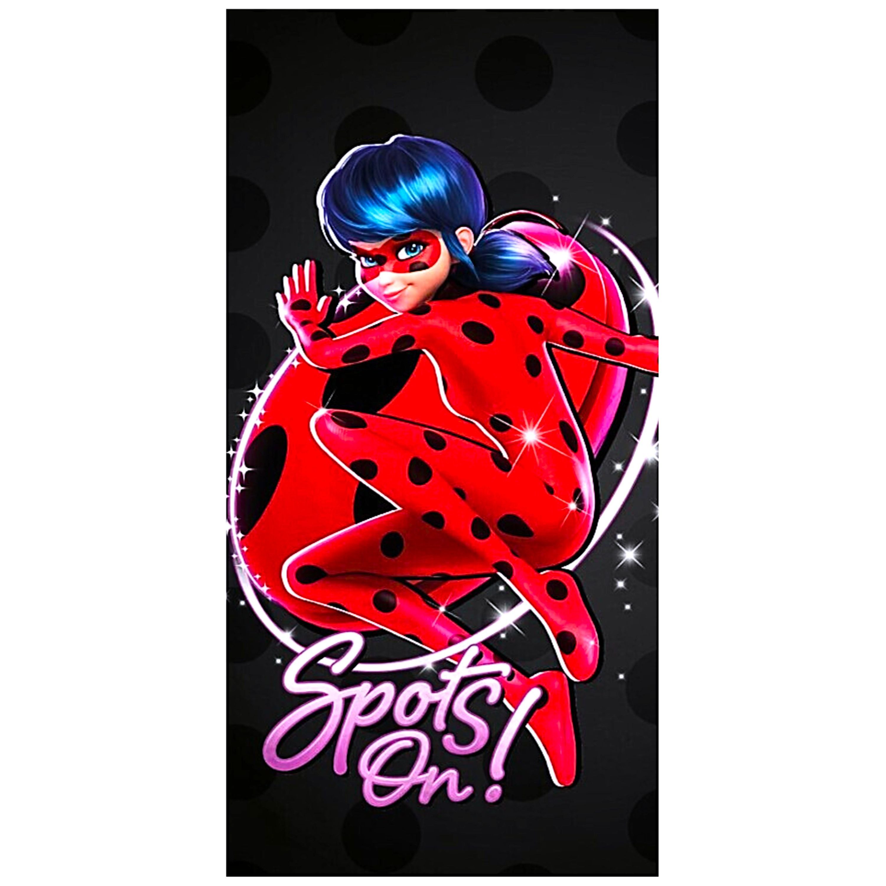 Miraculous - Ladybug Badetuch Spots On, Baumwolle, Kinder Strandtuch 70 x 140 cm