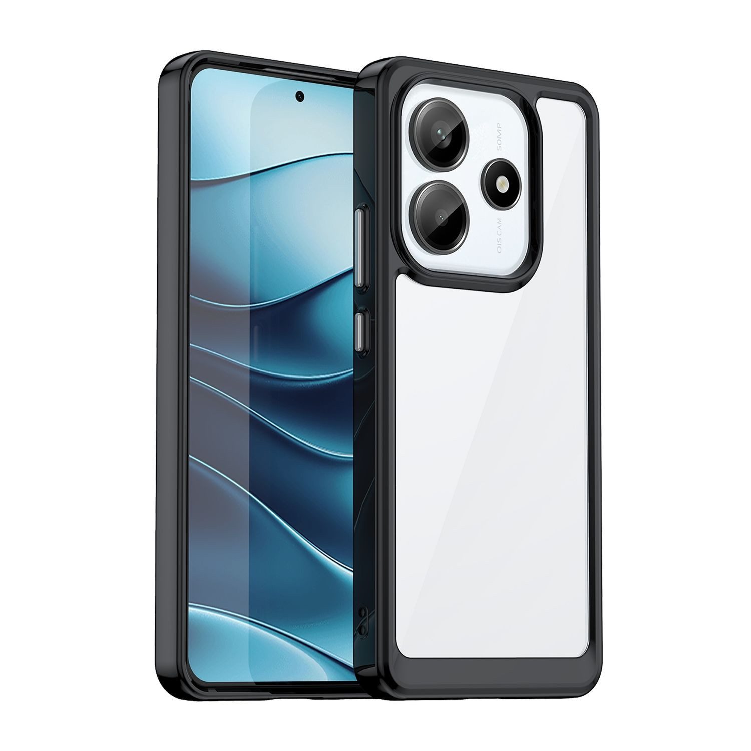 Wigento Handyhülle Für Xiaomi Redmi Note 14 5G Colorful Series TPU Hybrid Hülle Schwarz, Colorful Series Hybrid Schutzhülle