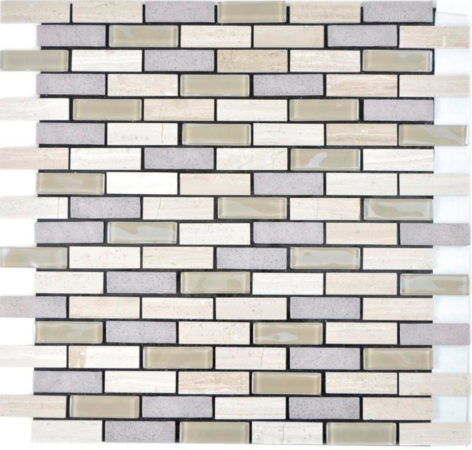 Mosani Wandfliese selbst­kle­bende Naturstein Glasmosaik Плитка Wandverkleidung, Spritzwasserbereich geeignet, Küchenrückwand Spritzschutz
