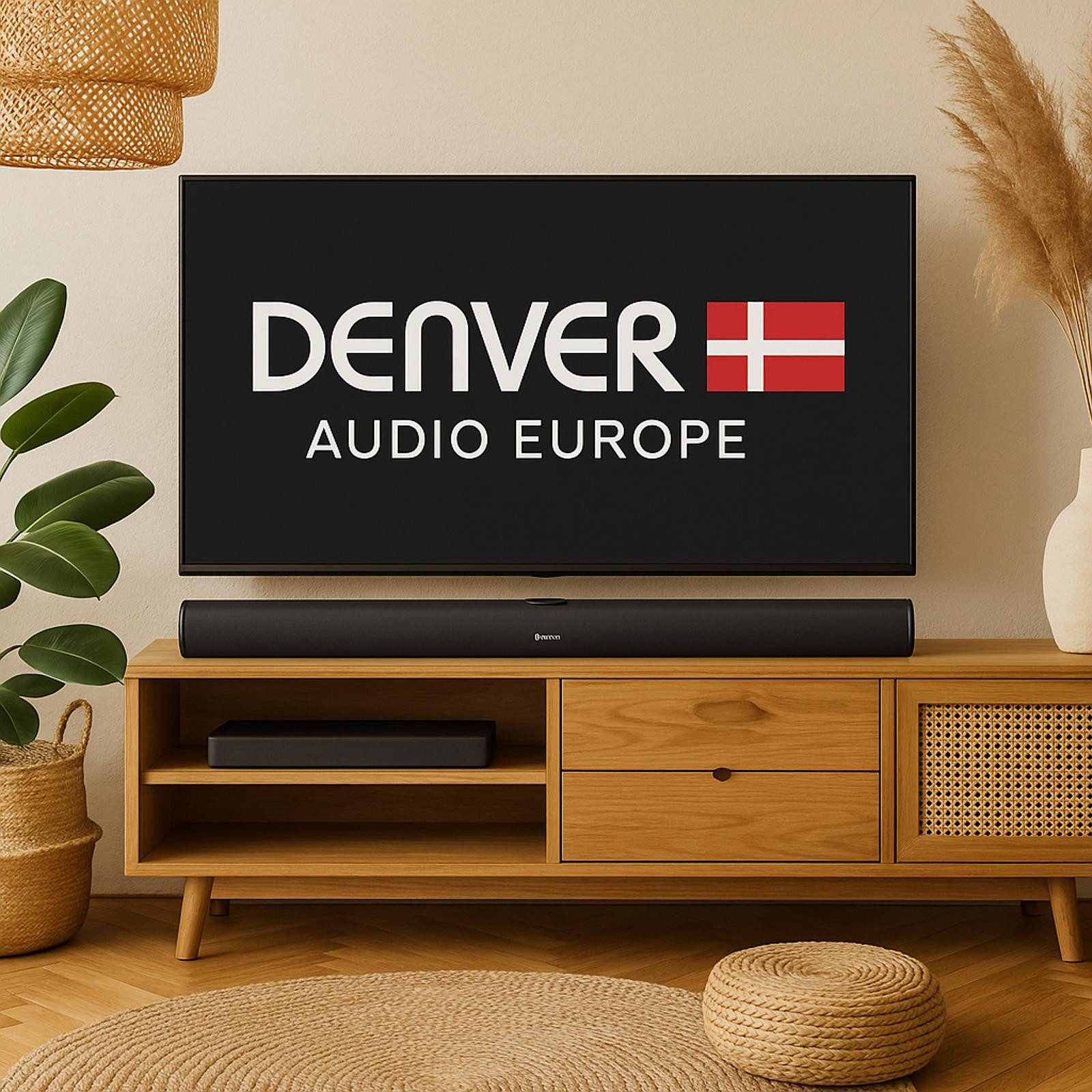 Denver DSB-4030 – Schlanke Bluetooth-Soundbar mit HDMI, USB & starkem Klang Soundbar (40 W, Kraftvoller 2x20 W Sound, Bluetooth 5.0, HDMI ARC, USB)