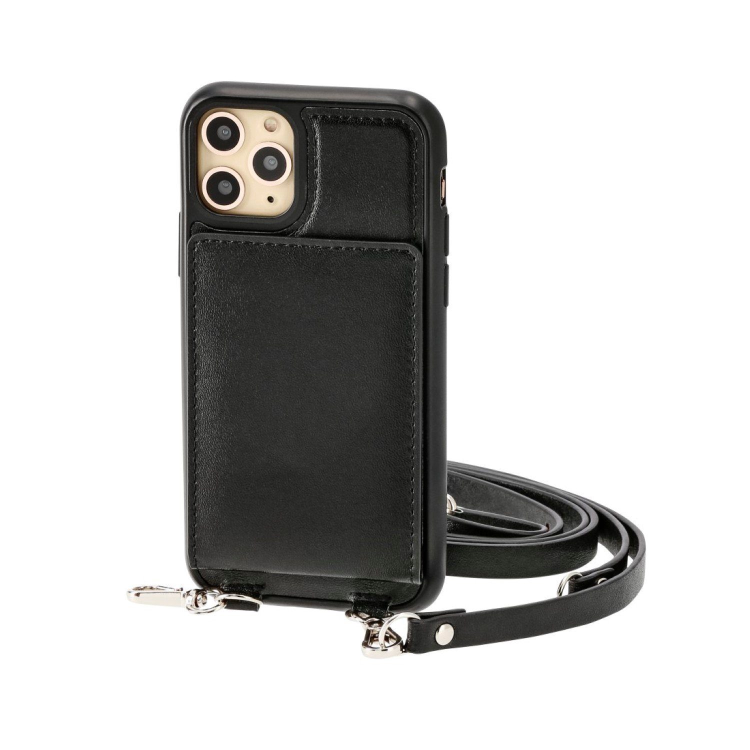 Hama Handyhülle Handy-Kette Cover Hülle Umhänge-Tasche Band, Schützhülle mit Kordel und integriertem Spiegel, Kartenfach,Cross-Body
