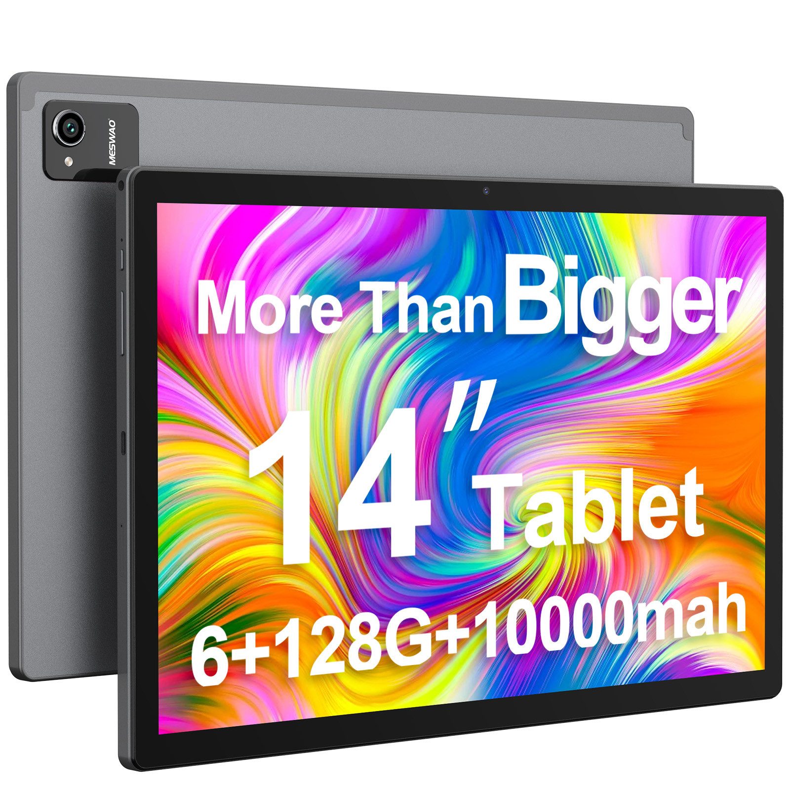 MESWAO 14-Zoll Android 12 Tablet mit 1920 * 1200 IPS HD Großes Display Tablet (14", 128 GB, WIFI-Version, unterstützt keine SIM-Karte)