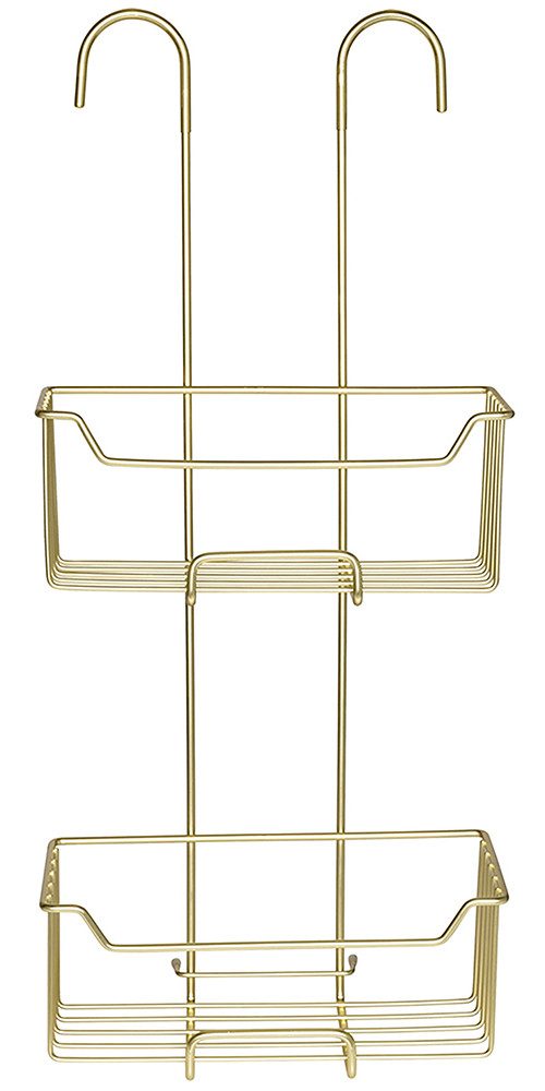 WENKO Duschregal Modell Milo, 2 Etagen, zum Einhängen ohne Bohren, rostfreier Edelstahl