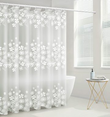 AFAZ New Trading UG Duschvorhang Wasserdichter und schimmelfester Duschvorhang für das Badezimmer (1-tlg), 180 x 200 cm großer, mattierter, transparenter Trennwand-Duschvorhang