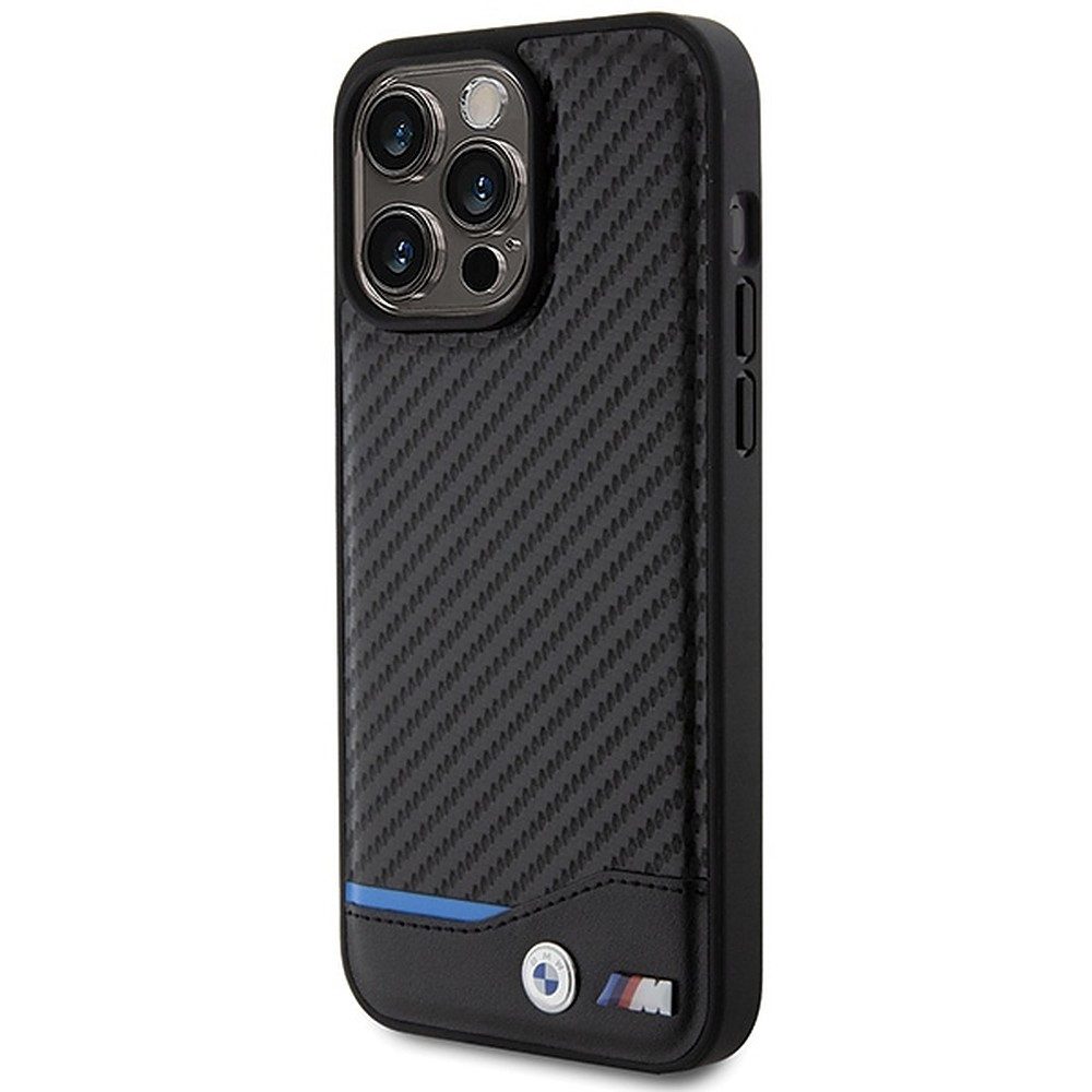 BMW Handyhülle Schutzhülle Case 6,7 Zoll, BMW Lizenzprodukt, Leder-Carbon-Optik, Hardcase