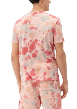 QS Kurzarmshirt T-Shirt aus Baumwolle Label-Patch