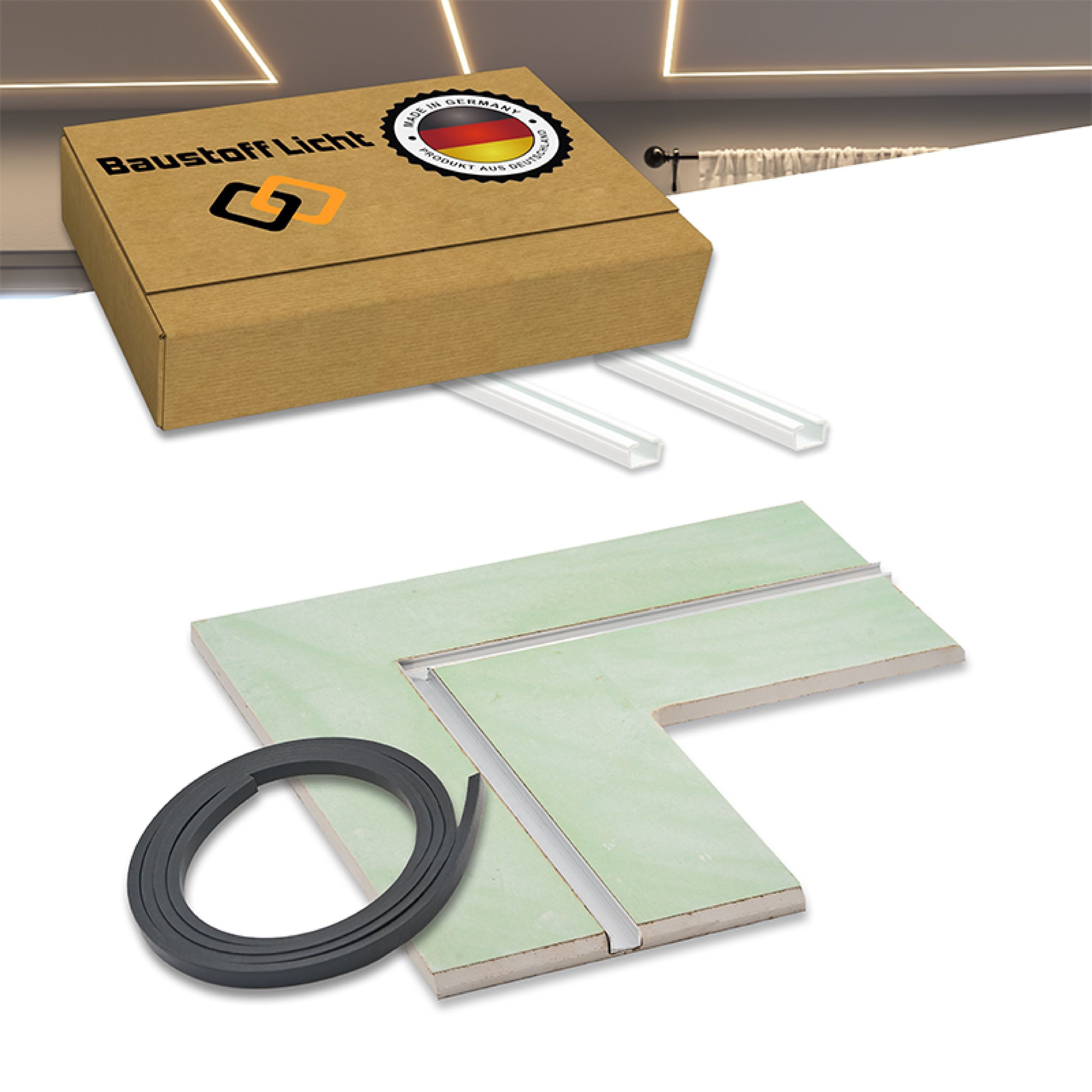 LED Profilelement LED-Stripe-Profil flächenbündige Lichtlinien, 0-flammig, Zubehör