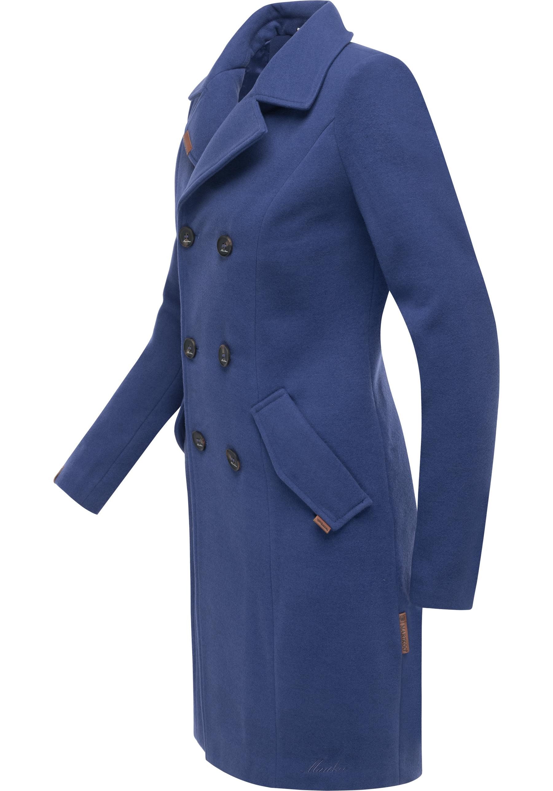 Marikoo Kurzmantel Nanakoo edler Damen Trenchcoat in Wollmantel-Optik