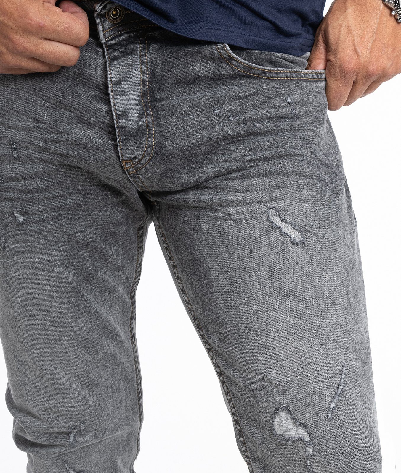 Grau Regular-fit-Jeans Rock Creek Stonewashed RC-2107 Jeans Herren