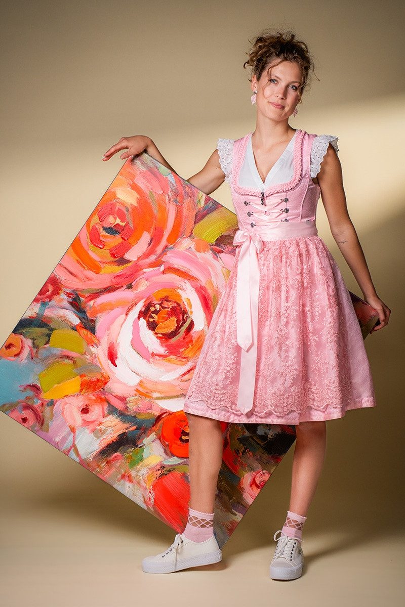 MarJo Dirndl Midi Dirndl 2tlg. - HIMMELKRON - puderrosa