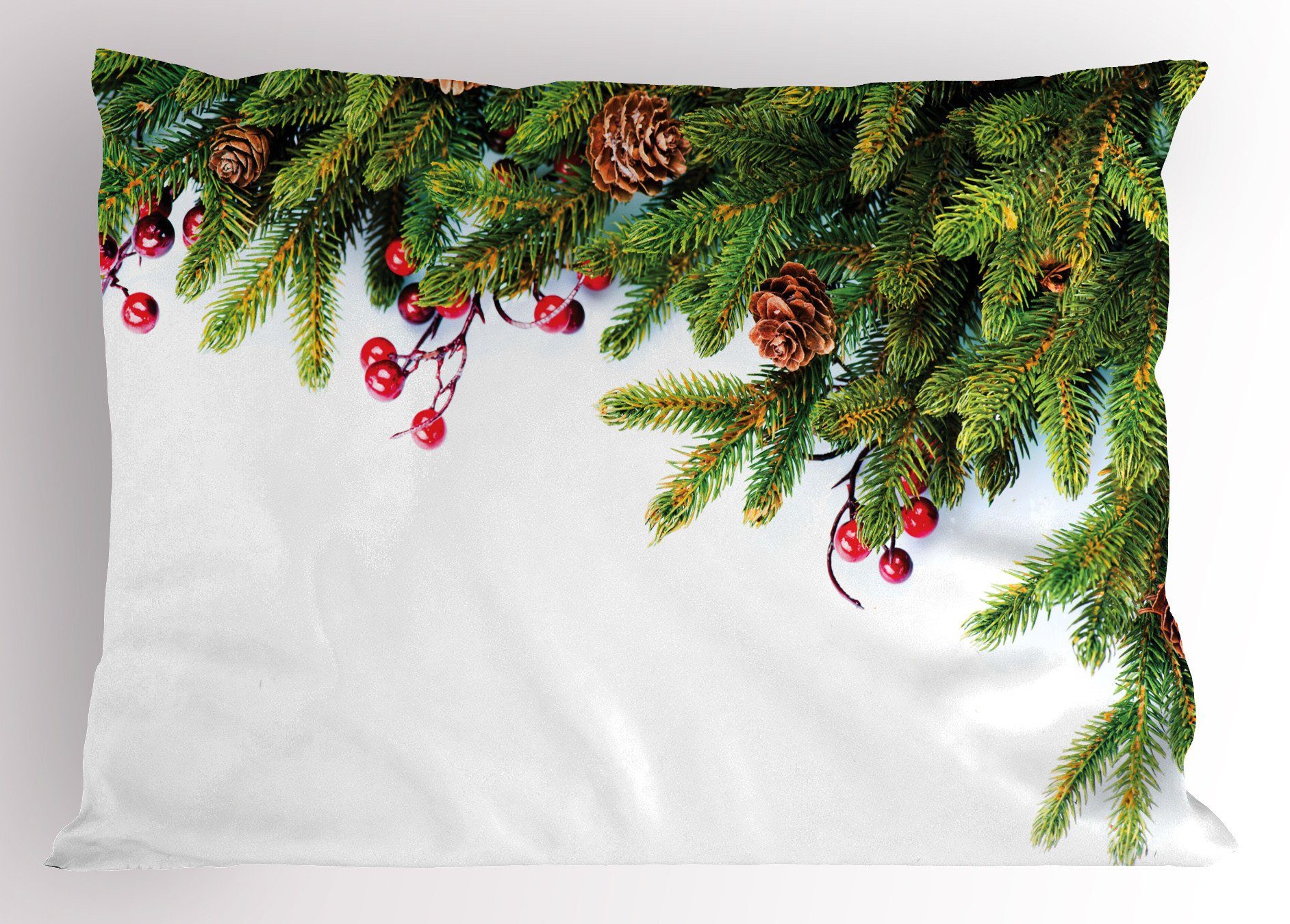 Kissenbezüge Dekorativer Standard King Size Gedruckter Kissenbezug, Abakuhaus (1 Stück), Weihnachten Baum-Zweig Kegel
